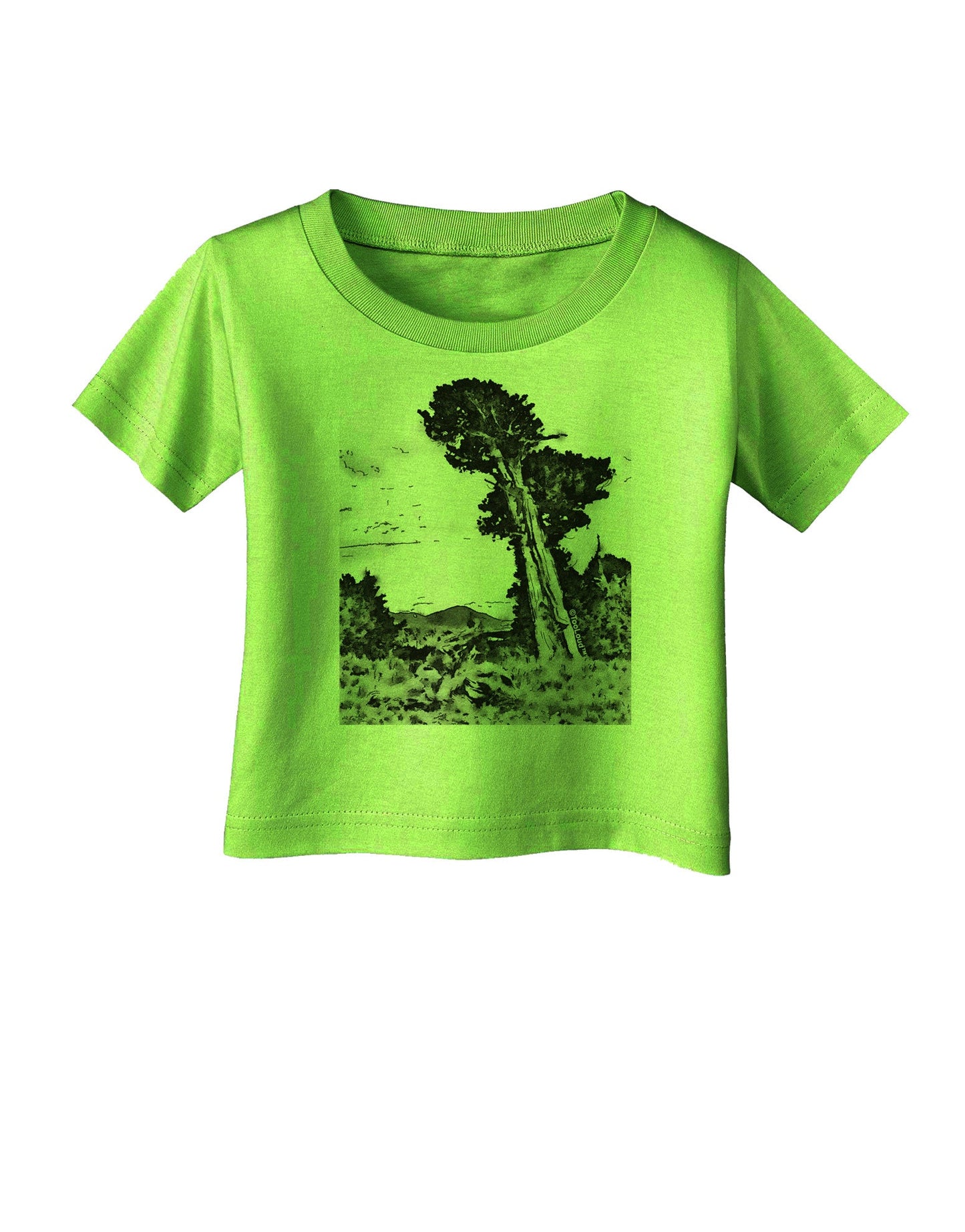 Colorado Landscape Watercolor BW Infant T-Shirt-Infant T-Shirt-TooLoud-Lime-Green-06-Months-Davson Sales