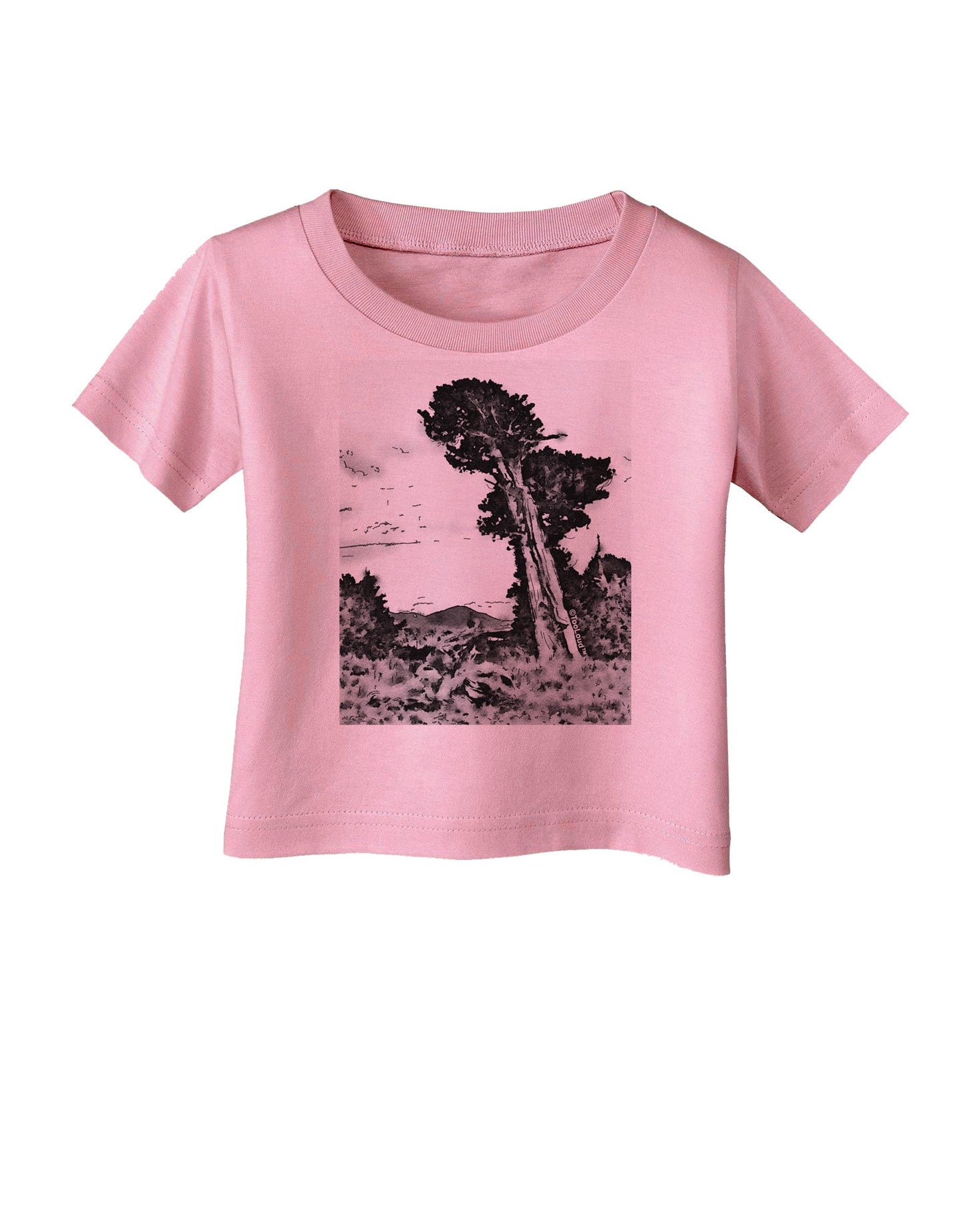 Colorado Landscape Watercolor BW Infant T-Shirt-Infant T-Shirt-TooLoud-Candy-Pink-06-Months-Davson Sales