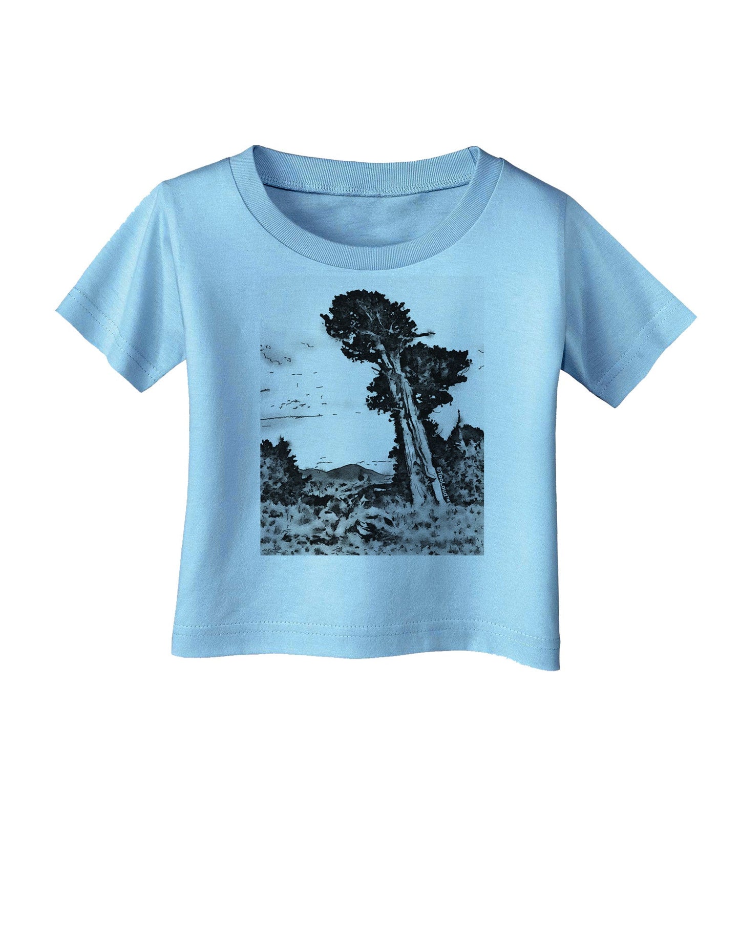 Colorado Landscape Watercolor BW Infant T-Shirt-Infant T-Shirt-TooLoud-Aquatic-Blue-06-Months-Davson Sales