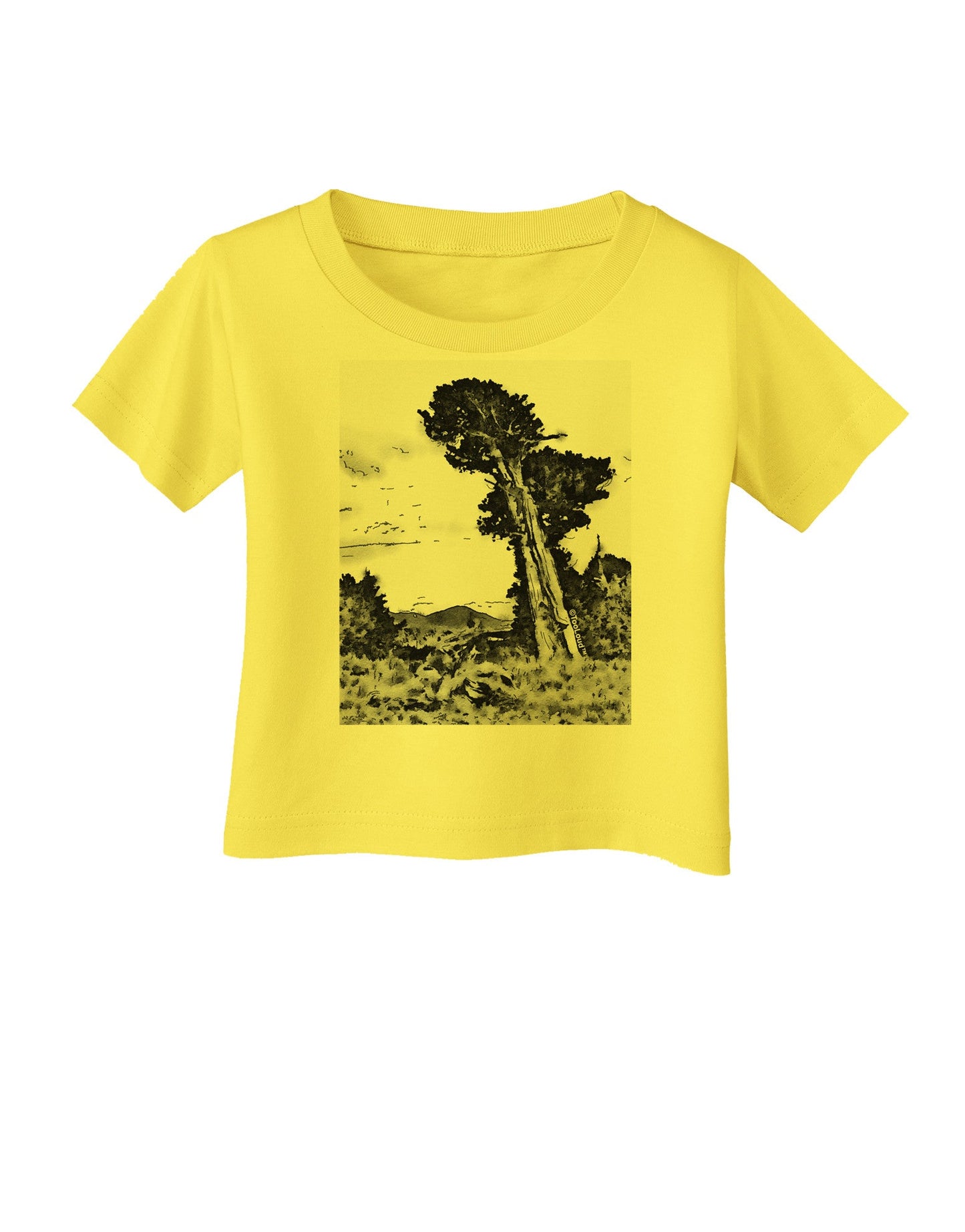 Colorado Landscape Watercolor BW Infant T-Shirt-Infant T-Shirt-TooLoud-Yellow-06-Months-Davson Sales