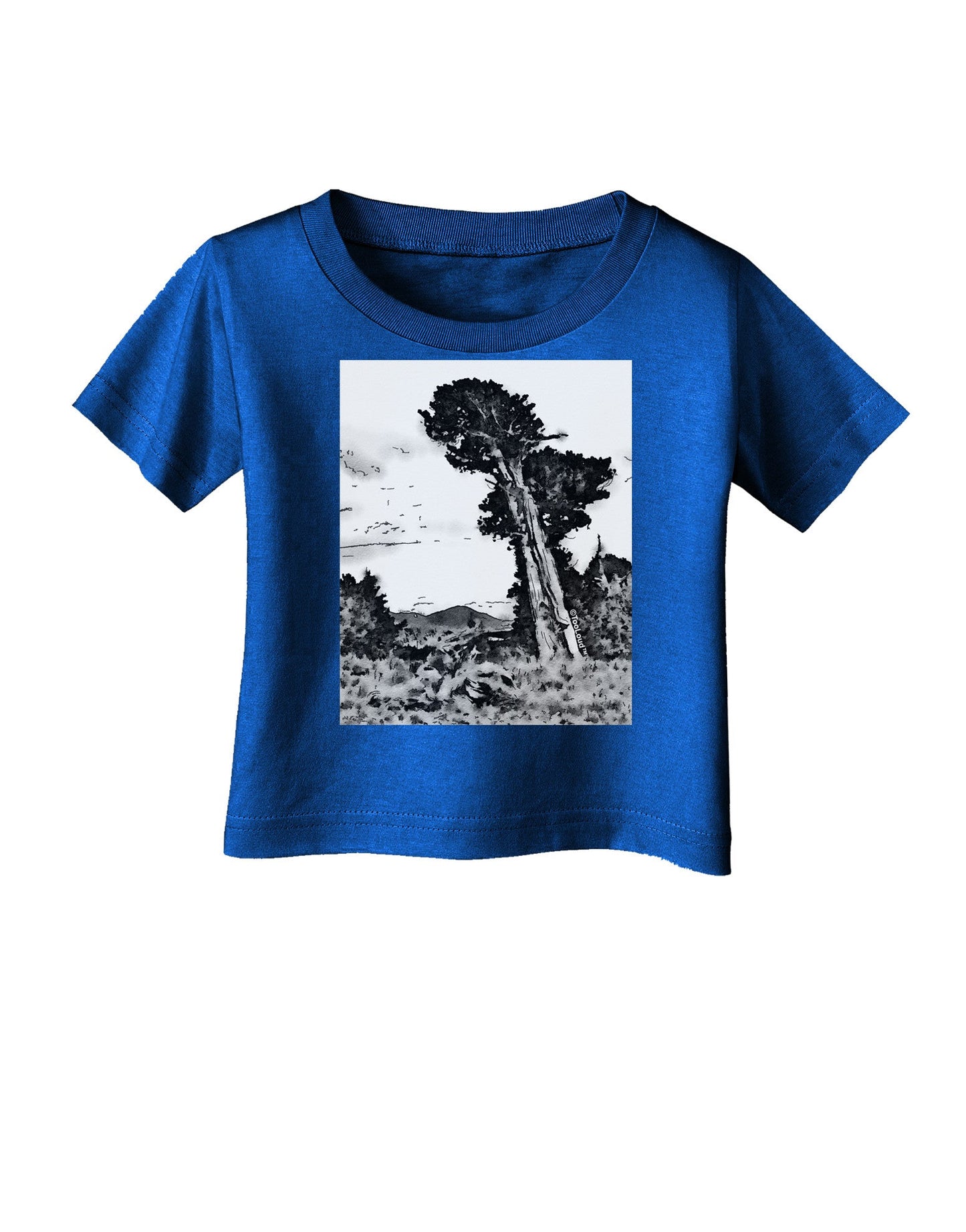 Colorado Landscape Watercolor BW Infant T-Shirt Dark-Infant T-Shirt-TooLoud-Royal-Blue-06-Months-Davson Sales