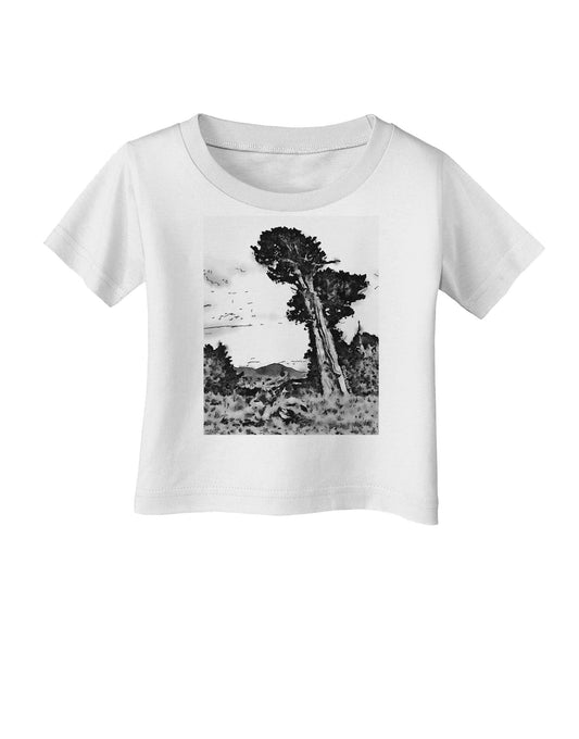Colorado Landscape Watercolor BW Infant T-Shirt-Infant T-Shirt-TooLoud-White-06-Months-Davson Sales
