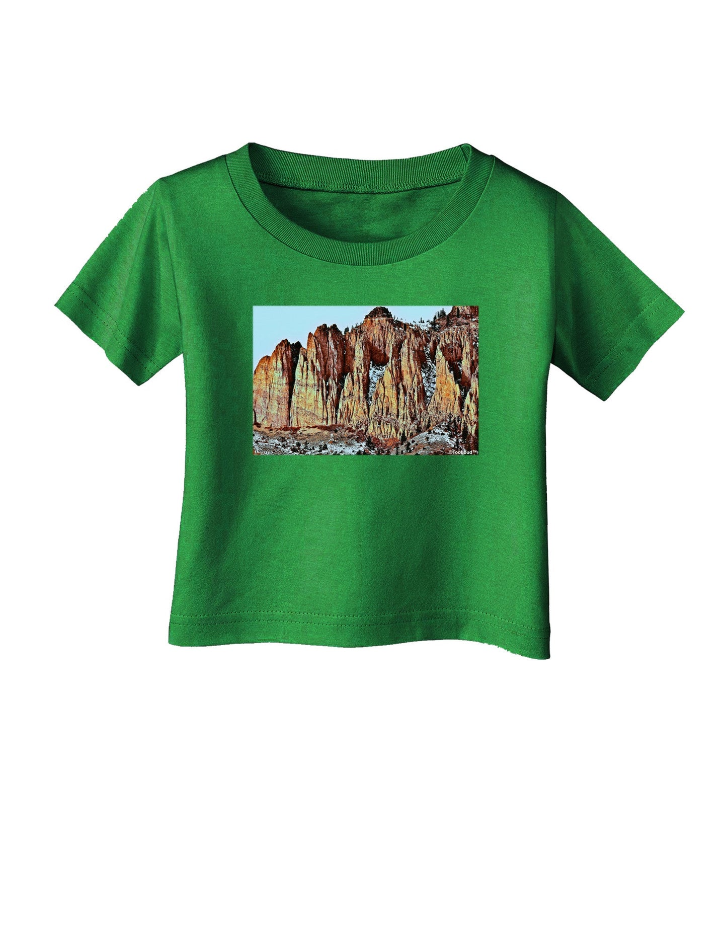 Colorado Mountain Spires Infant T-Shirt Dark-Infant T-Shirt-TooLoud-Clover-Green-06-Months-Davson Sales