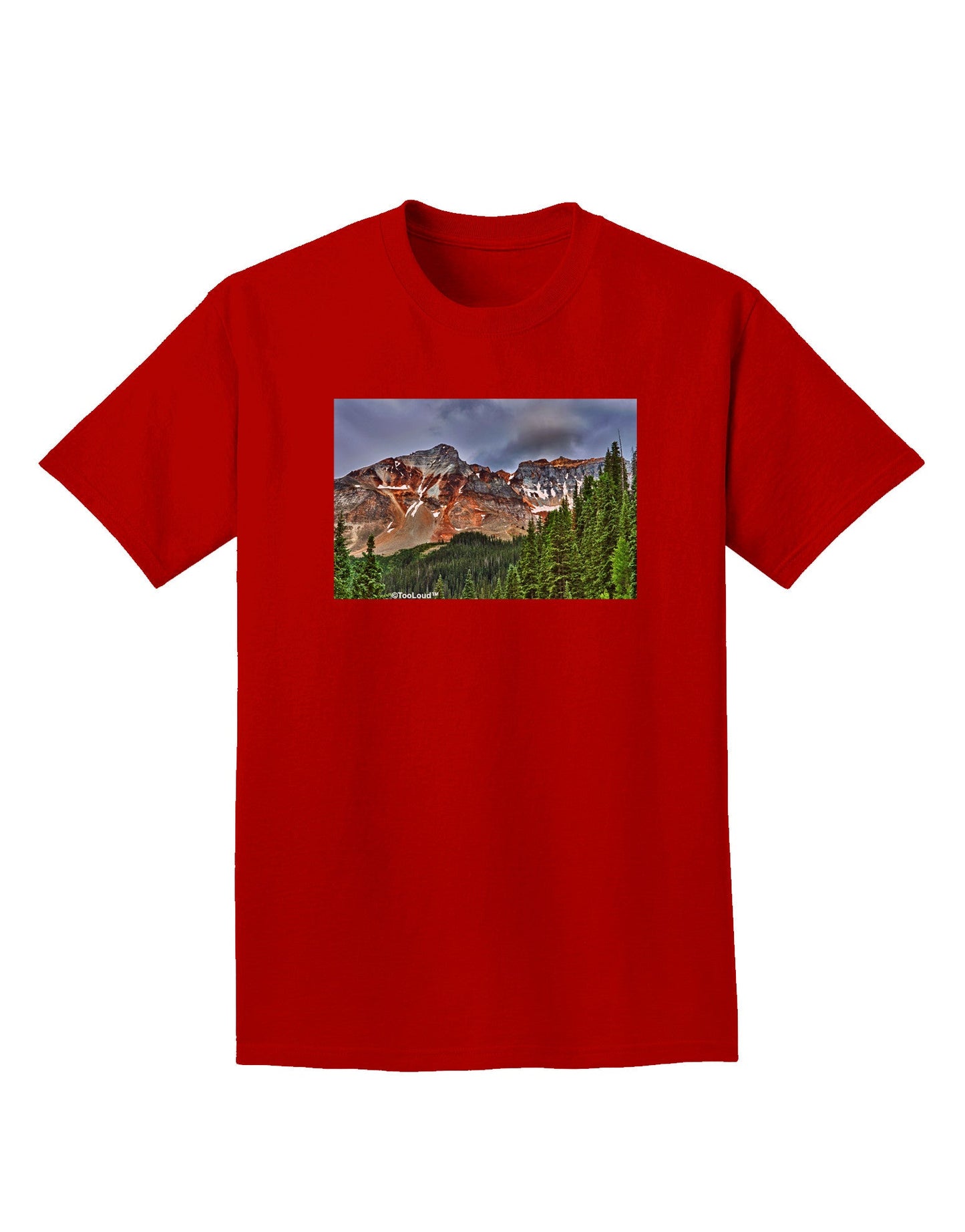 Colorado Mountains Forrest Adult Dark T-Shirt-Mens T-Shirt-TooLoud-Red-Small-Davson Sales