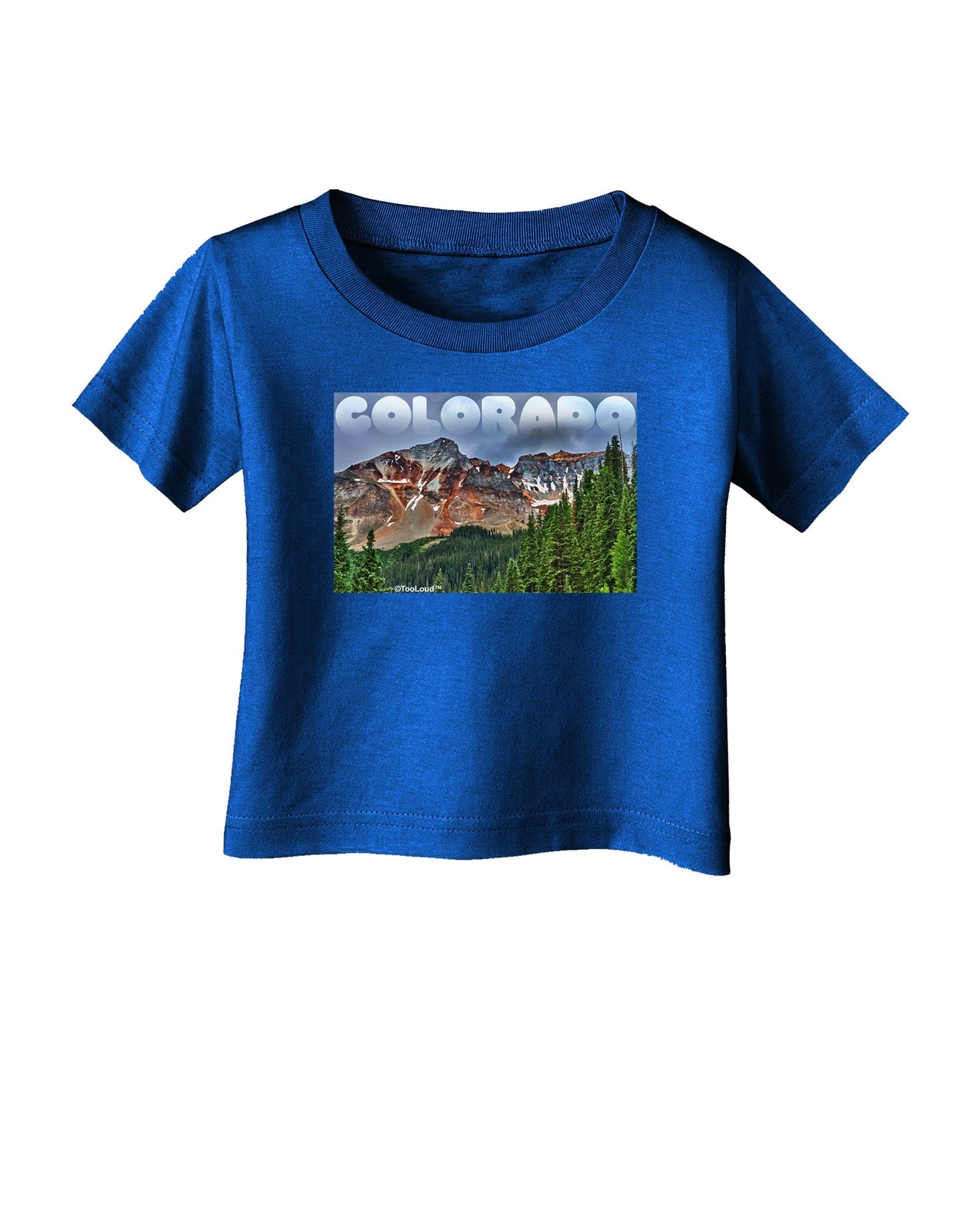 Colorado Mountains Forrest Text Infant T-Shirt Dark-Infant T-Shirt-TooLoud-Royal-Blue-06-Months-Davson Sales