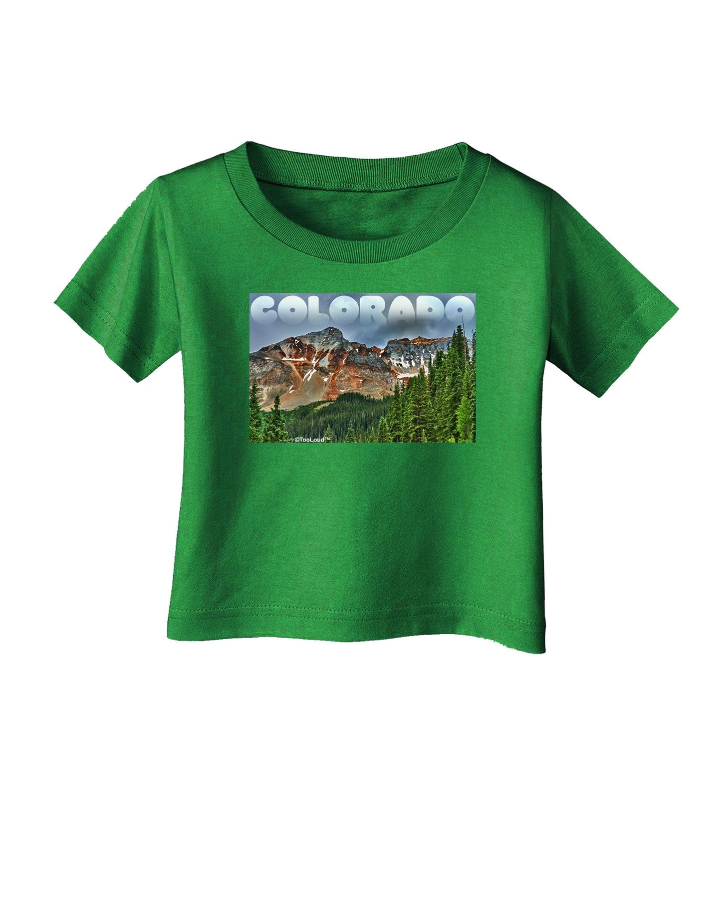 Colorado Mountains Forrest Text Infant T-Shirt Dark-Infant T-Shirt-TooLoud-Clover-Green-06-Months-Davson Sales