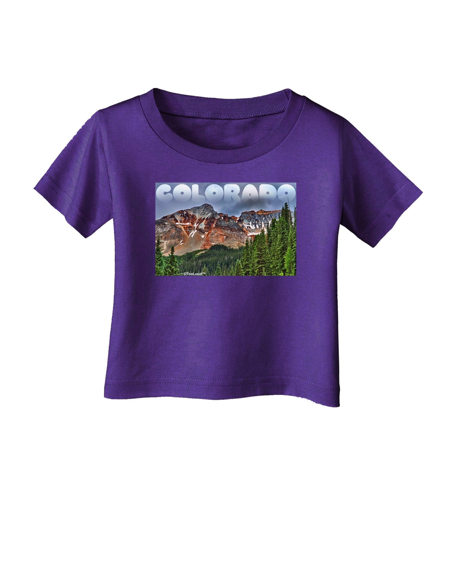 Colorado Mountains Forrest Text Infant T-Shirt Dark-Infant T-Shirt-TooLoud-Purple-06-Months-Davson Sales