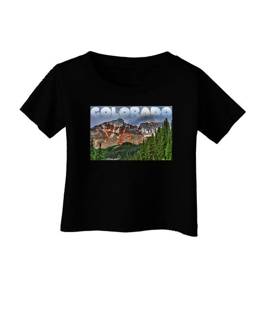 Colorado Mountains Forrest Text Infant T-Shirt Dark-Infant T-Shirt-TooLoud-Black-06-Months-Davson Sales
