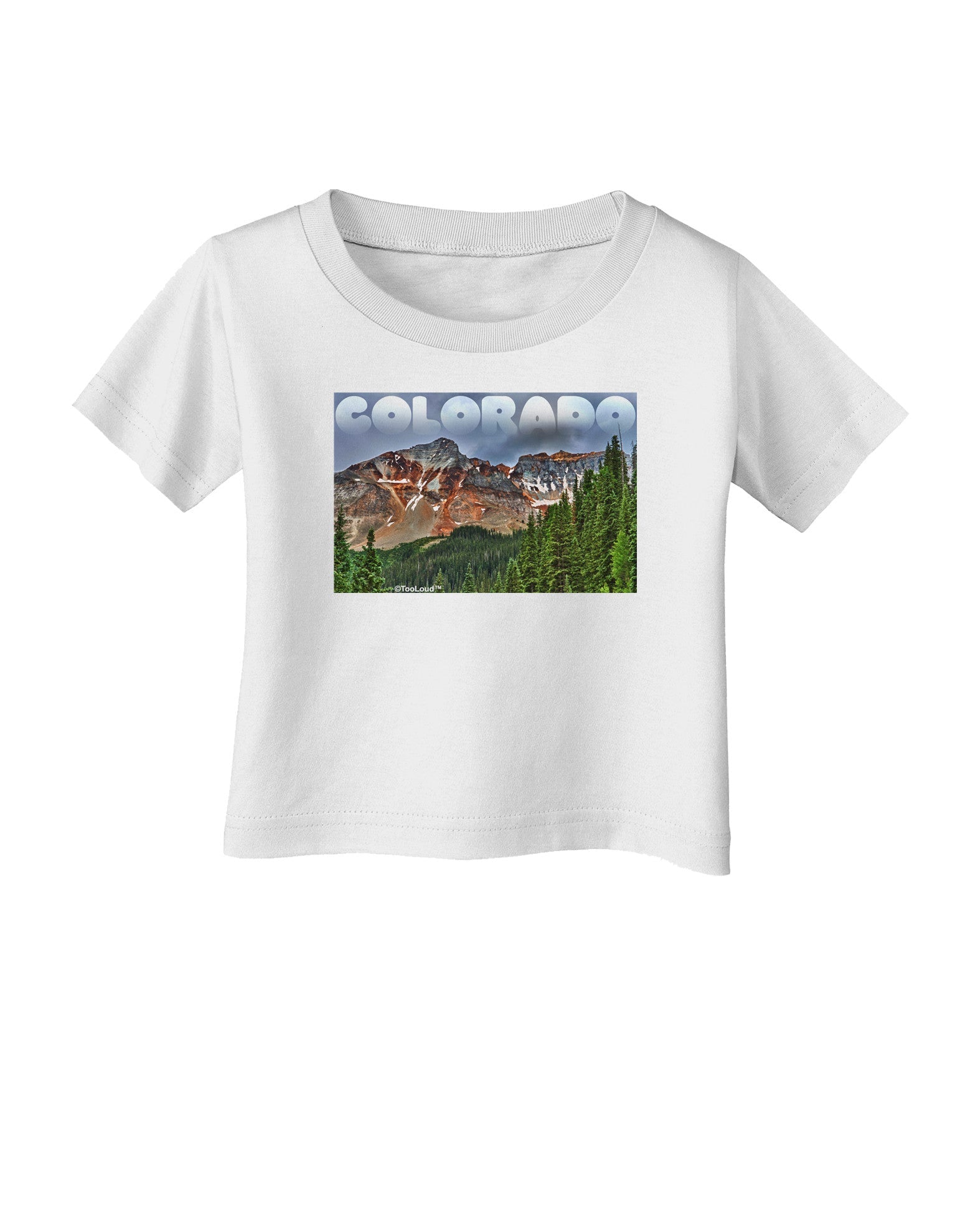 Colorado Mountains Forrest Text Infant T-Shirt-Infant T-Shirt-TooLoud-White-06-Months-Davson Sales