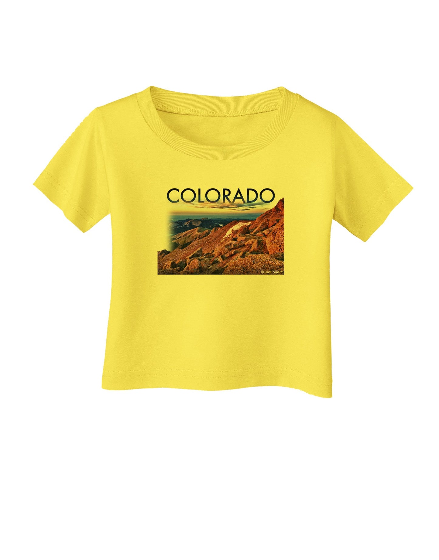 Colorado Mtn Sunset Cutout Infant T-Shirt-Infant T-Shirt-TooLoud-Yellow-06-Months-Davson Sales