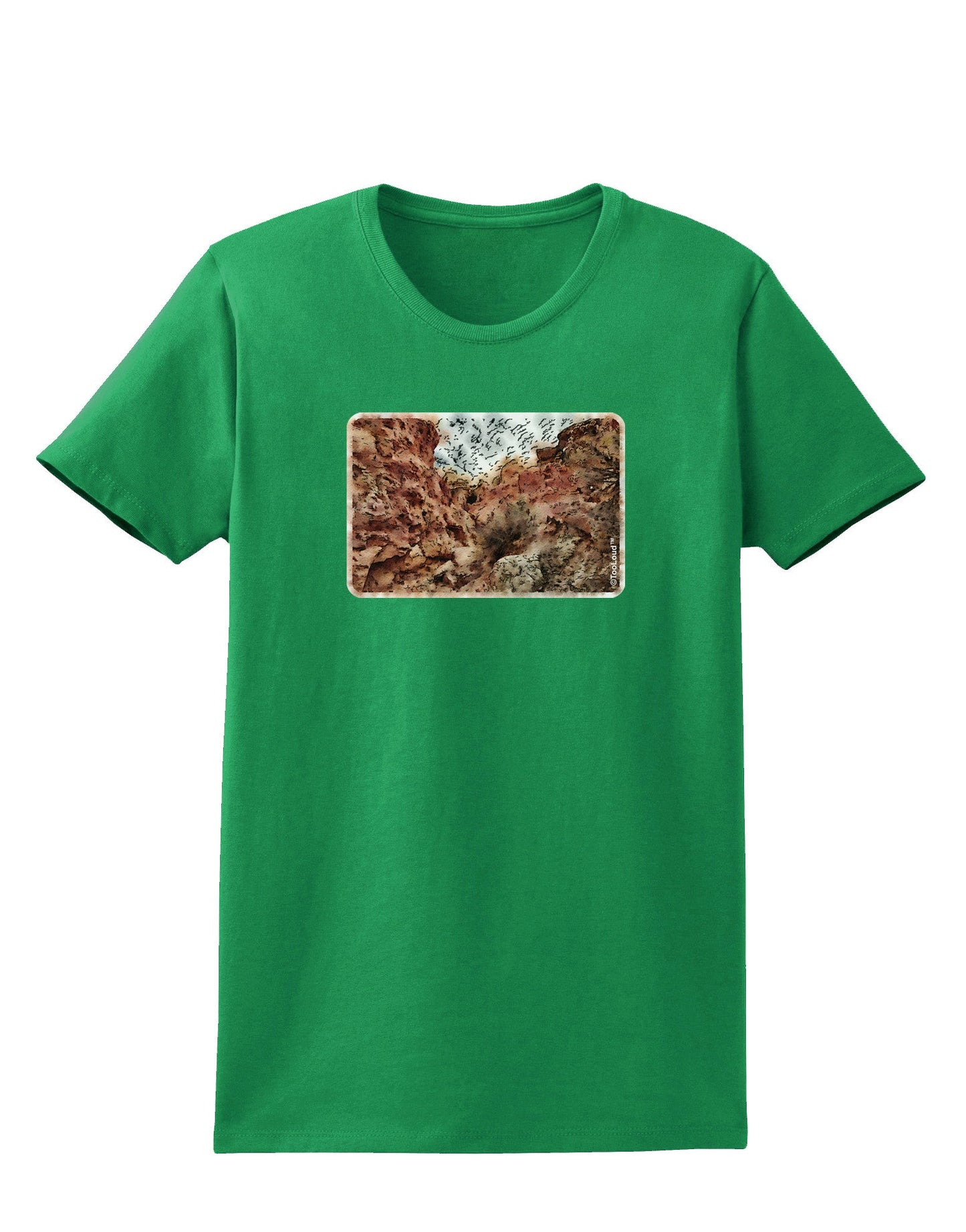 Colorado Painted Rocks Watercolor Womens Dark T-Shirt-Womens T-Shirt-TooLoud-Kelly-Green-X-Small-Davson Sales