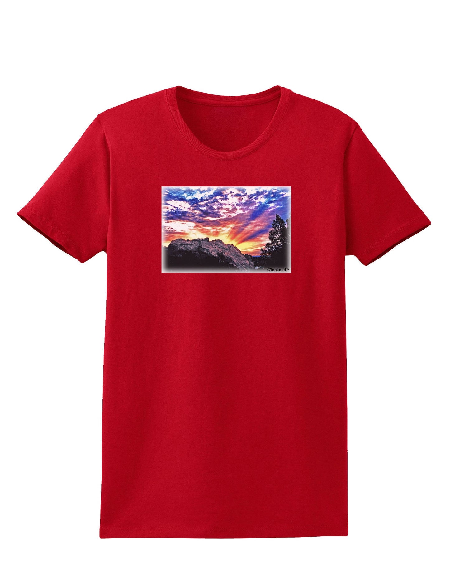 Colorado Rainbow Sunset Womens Dark T-Shirt-TooLoud-Red-X-Small-Davson Sales