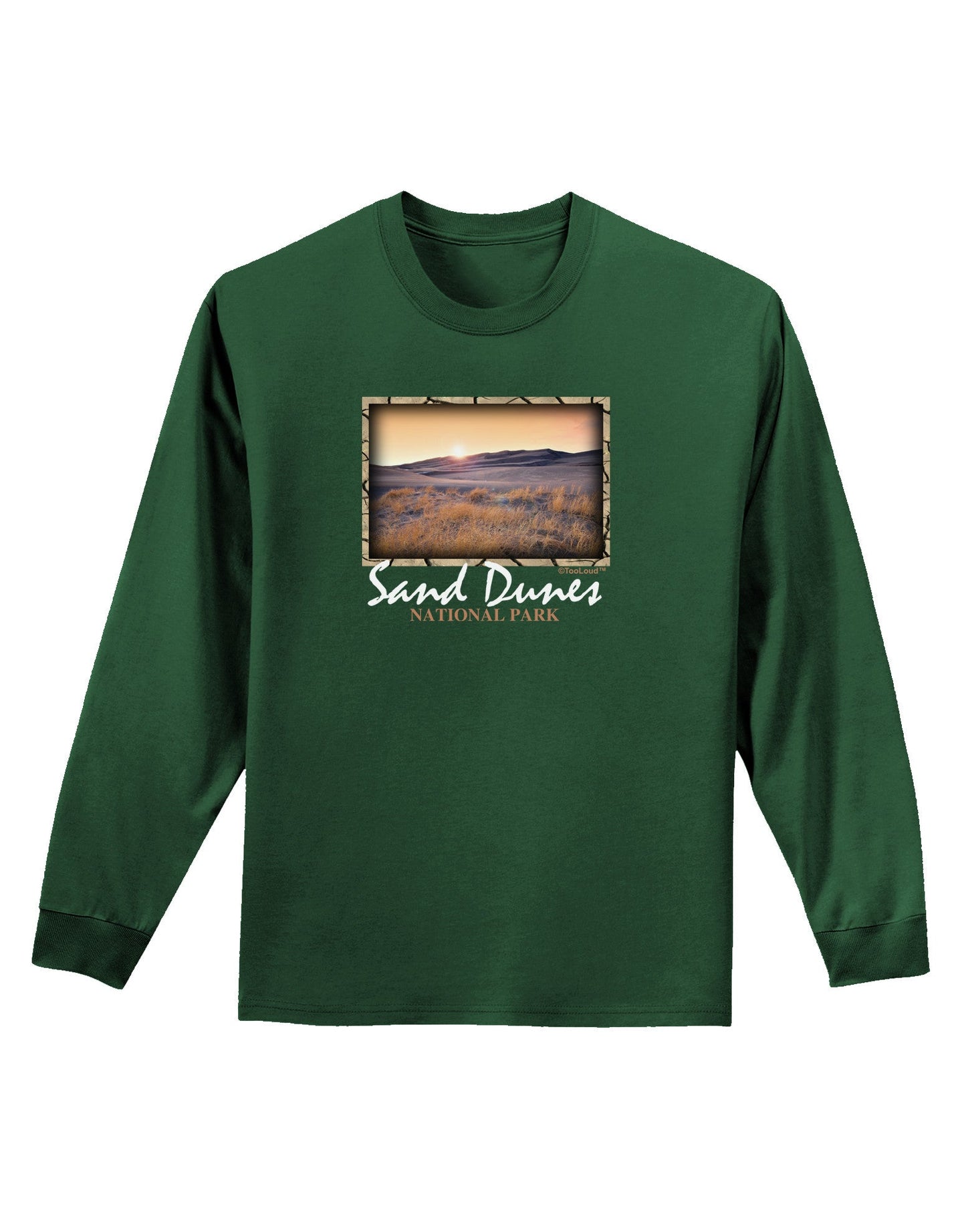 Colorado Sand Dunes Text Adult Long Sleeve Dark T-Shirt-TooLoud-Dark-Green-Small-Davson Sales