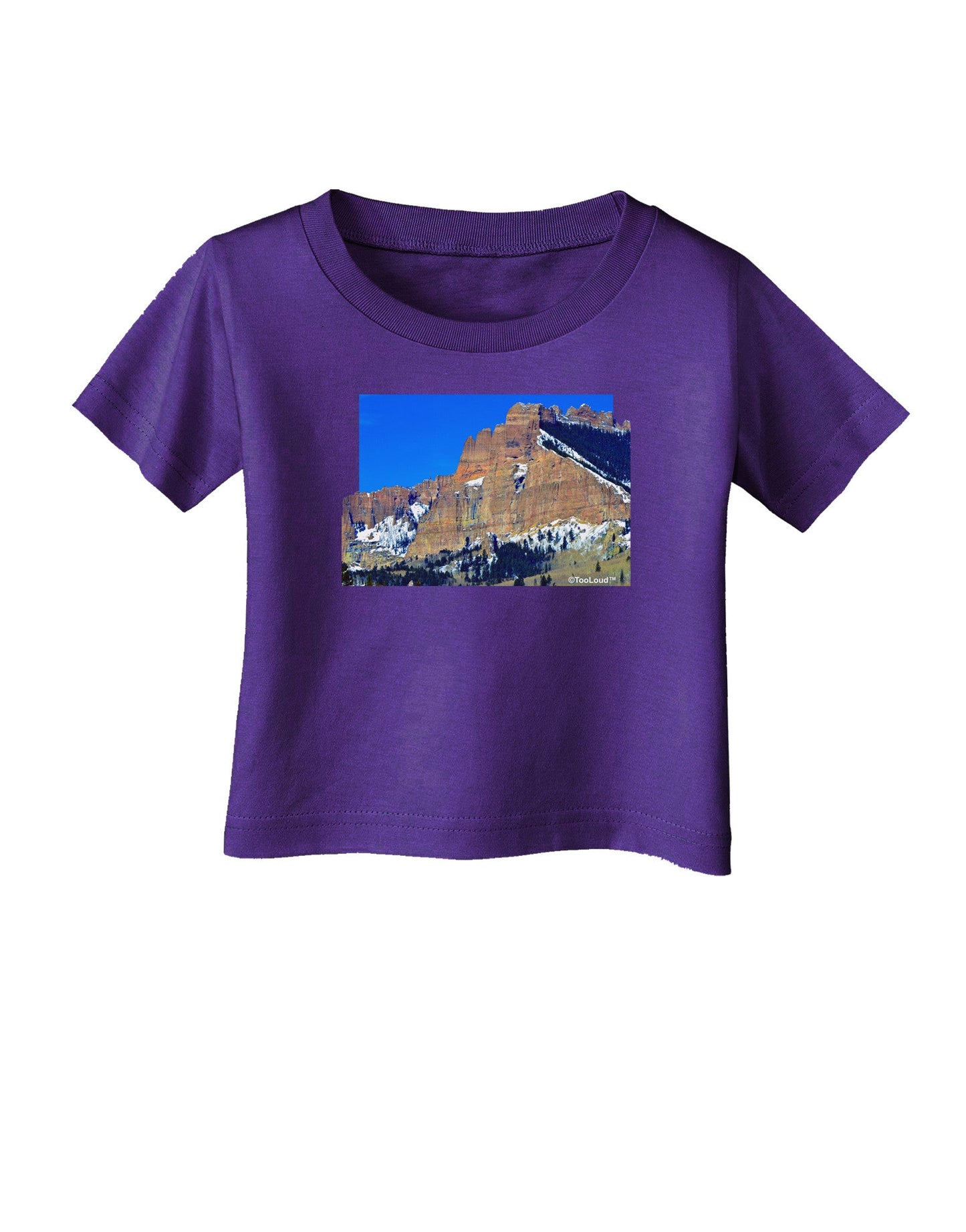 Colorado Snowy Mountains Cutout Infant T-Shirt Dark-Infant T-Shirt-TooLoud-Purple-06-Months-Davson Sales