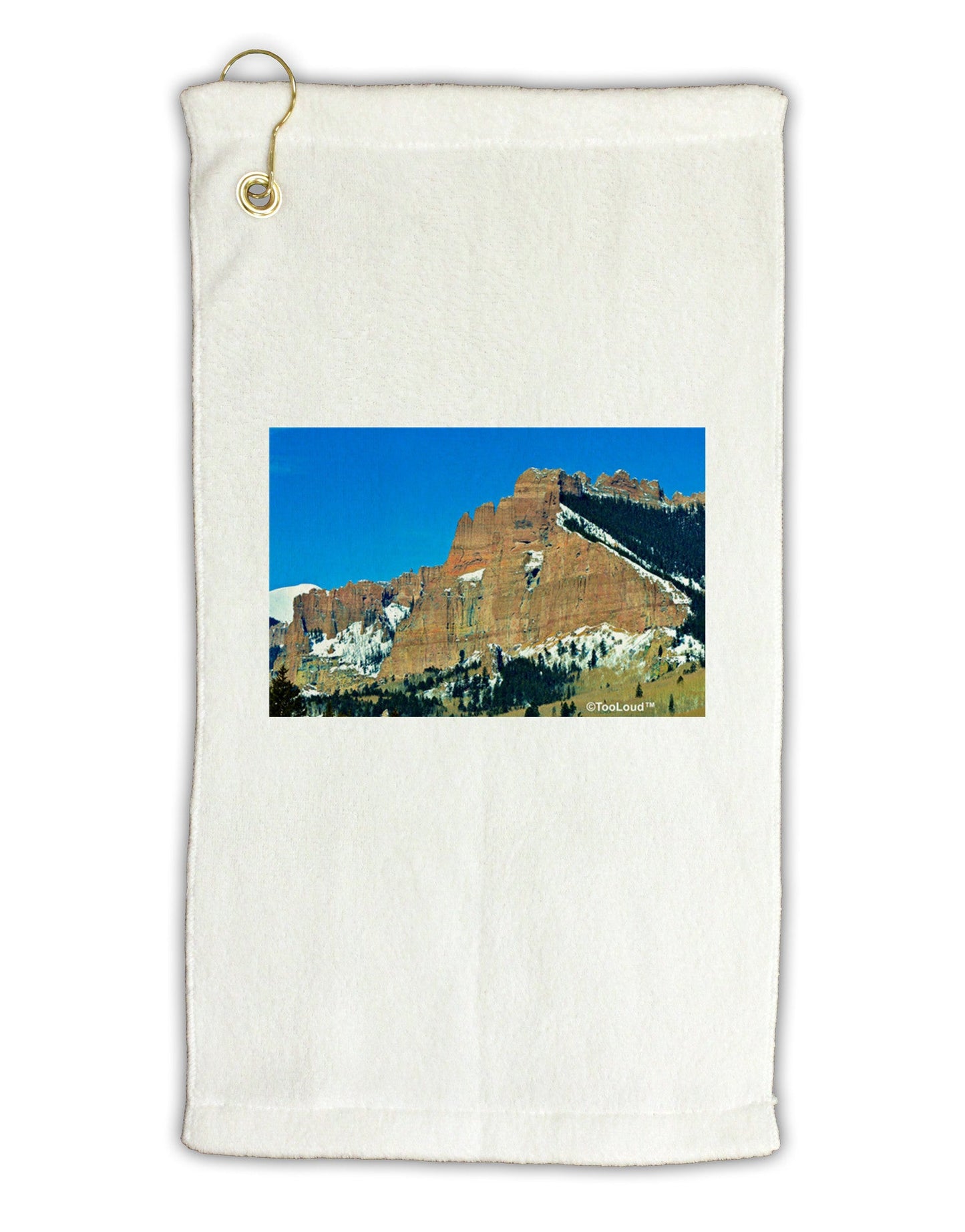 Colorado Snowy Mountains Micro Terry Gromet Golf Towel 16 x 25 inch-Golf Towel-TooLoud-White-Davson Sales
