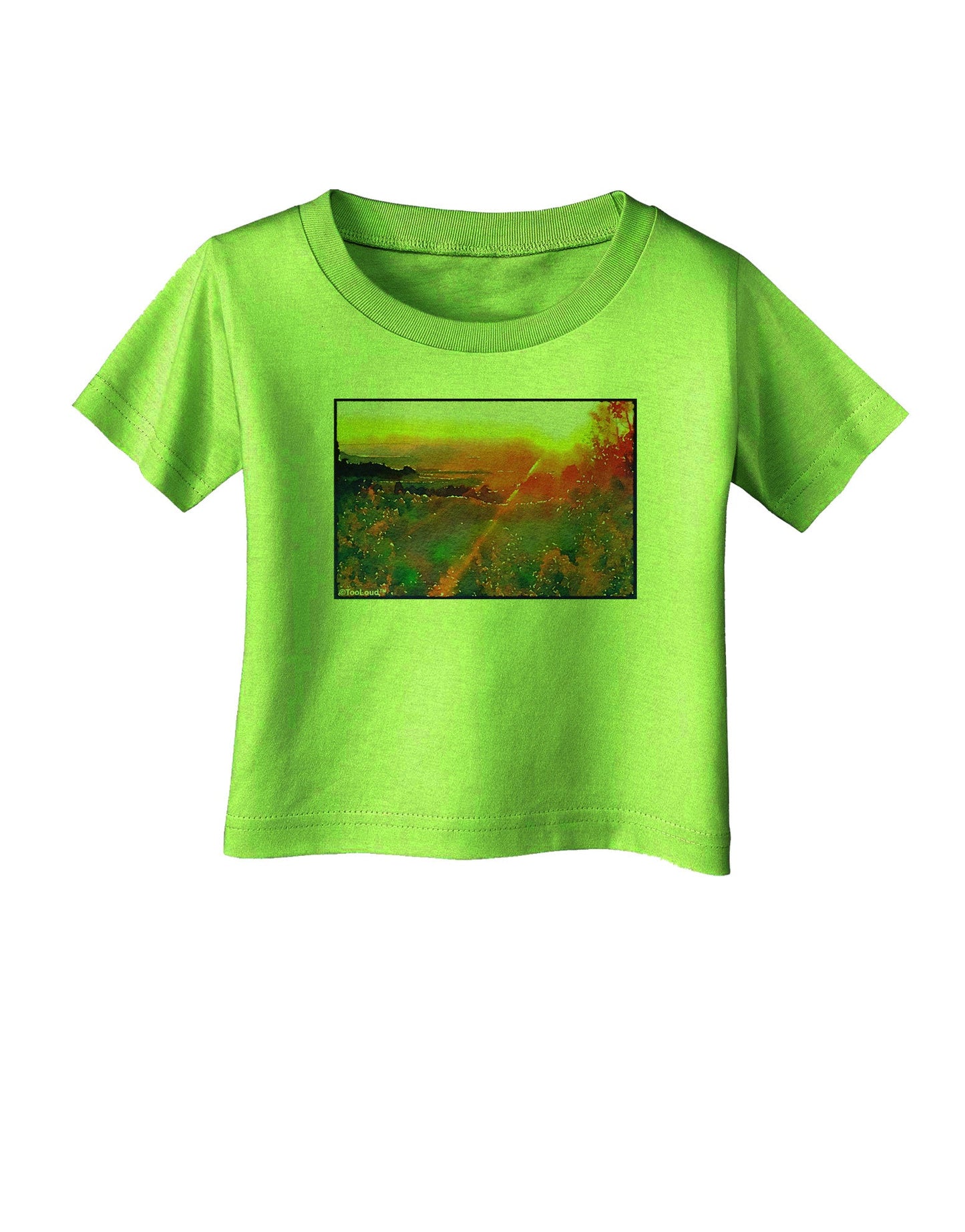 Colorado Sunset Watercolor Infant T-Shirt-Infant T-Shirt-TooLoud-Lime-Green-06-Months-Davson Sales