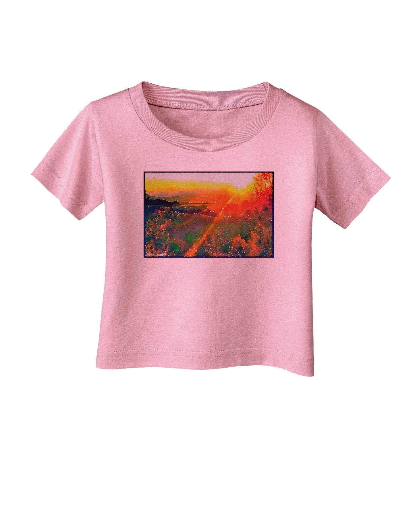 Colorado Sunset Watercolor Infant T-Shirt-Infant T-Shirt-TooLoud-Candy-Pink-06-Months-Davson Sales