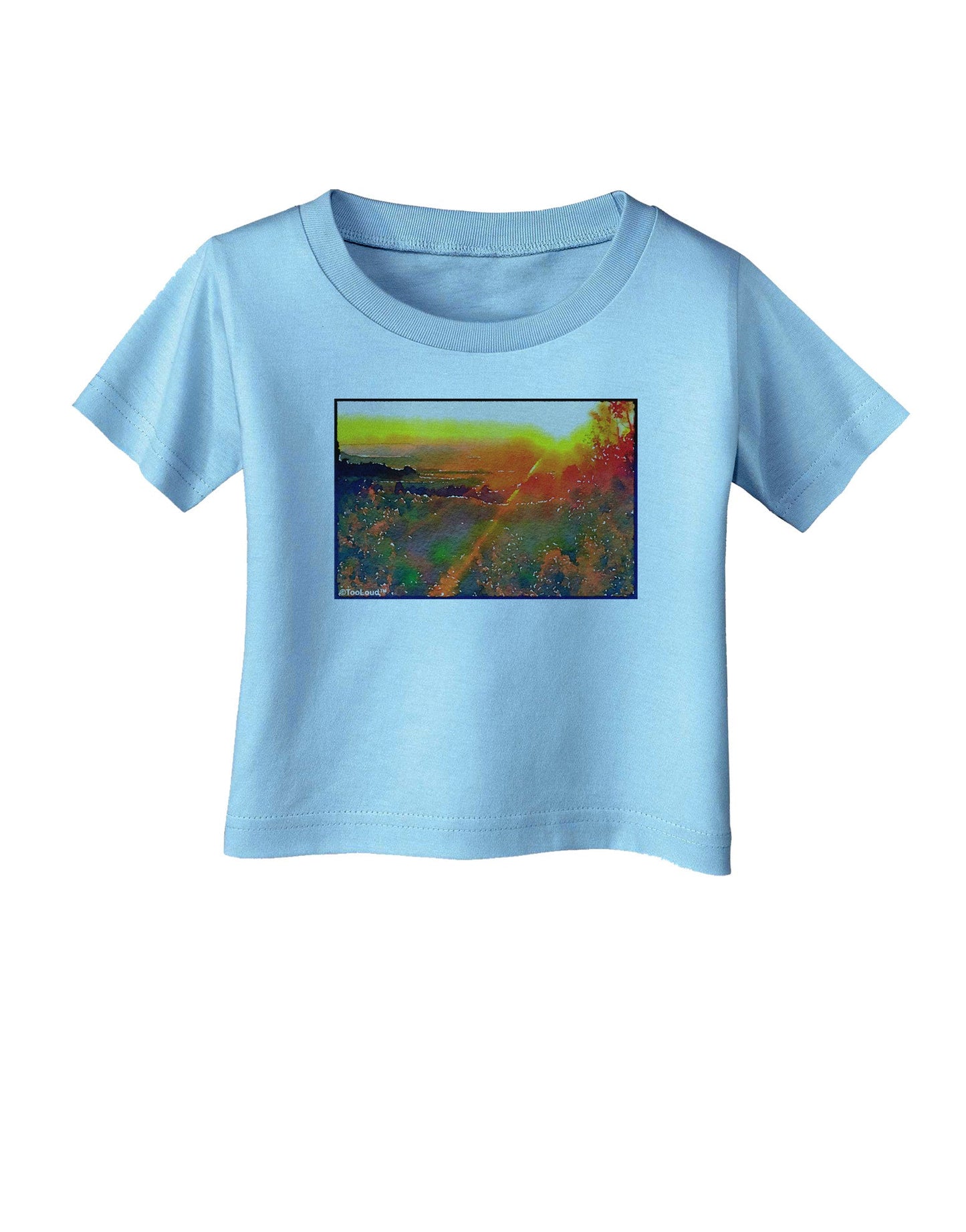 Colorado Sunset Watercolor Infant T-Shirt-Infant T-Shirt-TooLoud-Aquatic-Blue-06-Months-Davson Sales