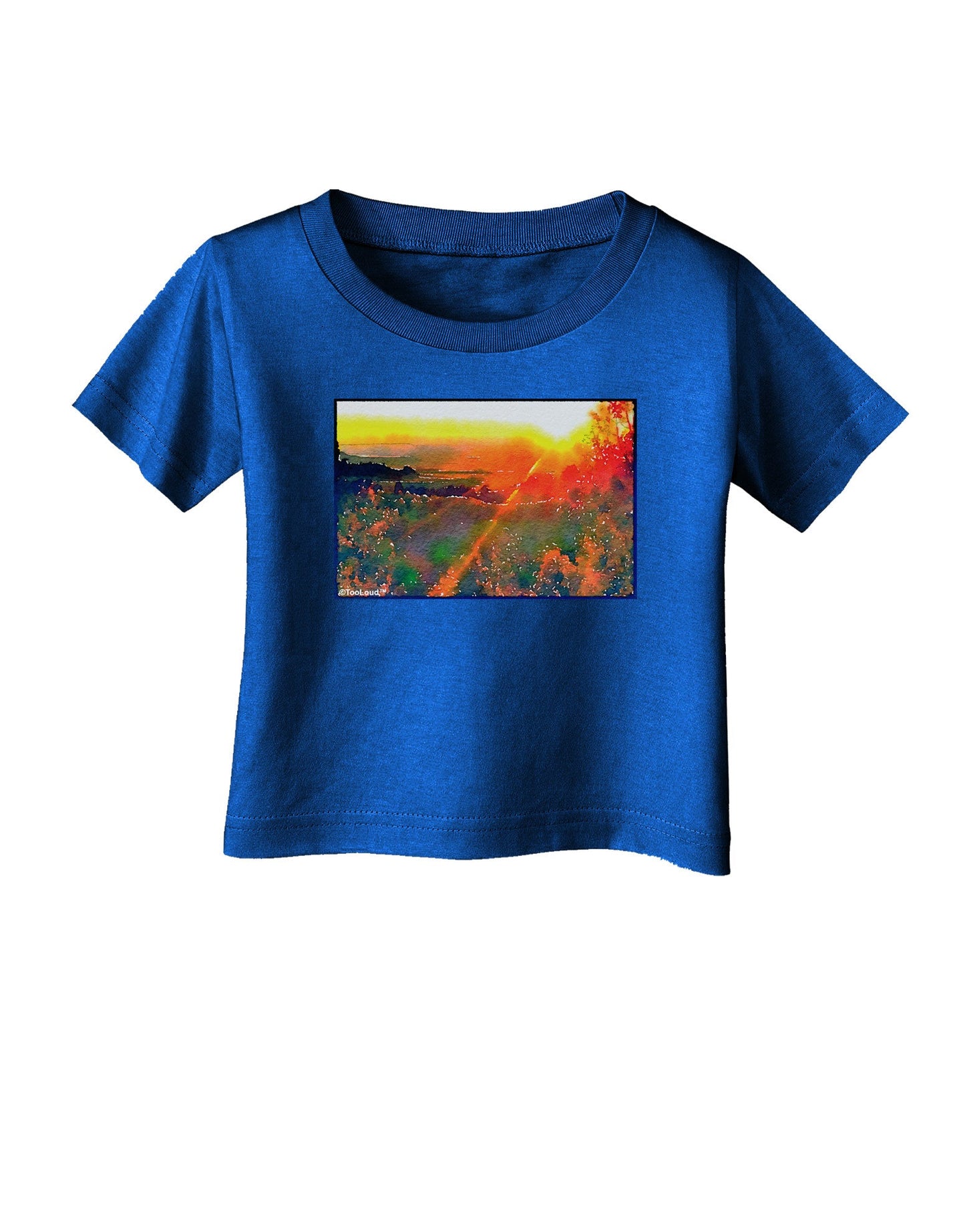 Colorado Sunset Watercolor Infant T-Shirt Dark-Infant T-Shirt-TooLoud-Royal-Blue-06-Months-Davson Sales