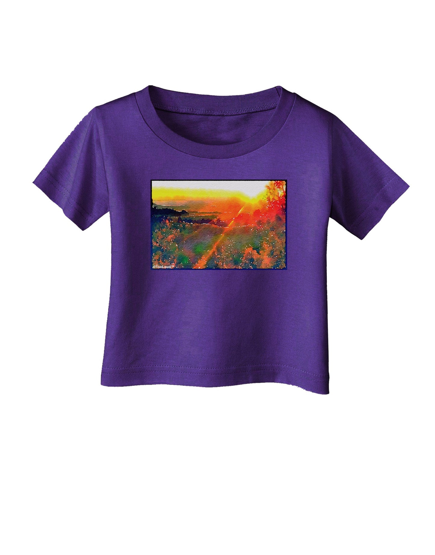 Colorado Sunset Watercolor Infant T-Shirt Dark-Infant T-Shirt-TooLoud-Purple-06-Months-Davson Sales