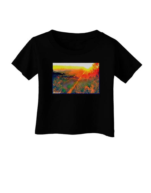 Colorado Sunset Watercolor Infant T-Shirt Dark-Infant T-Shirt-TooLoud-Black-06-Months-Davson Sales