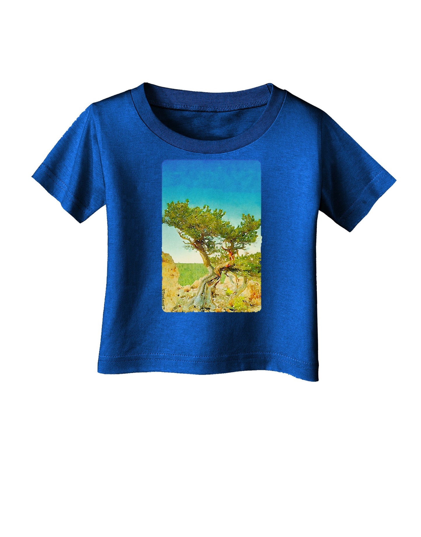 Colorado Tree Watercolor Infant T-Shirt Dark-Infant T-Shirt-TooLoud-Royal-Blue-06-Months-Davson Sales