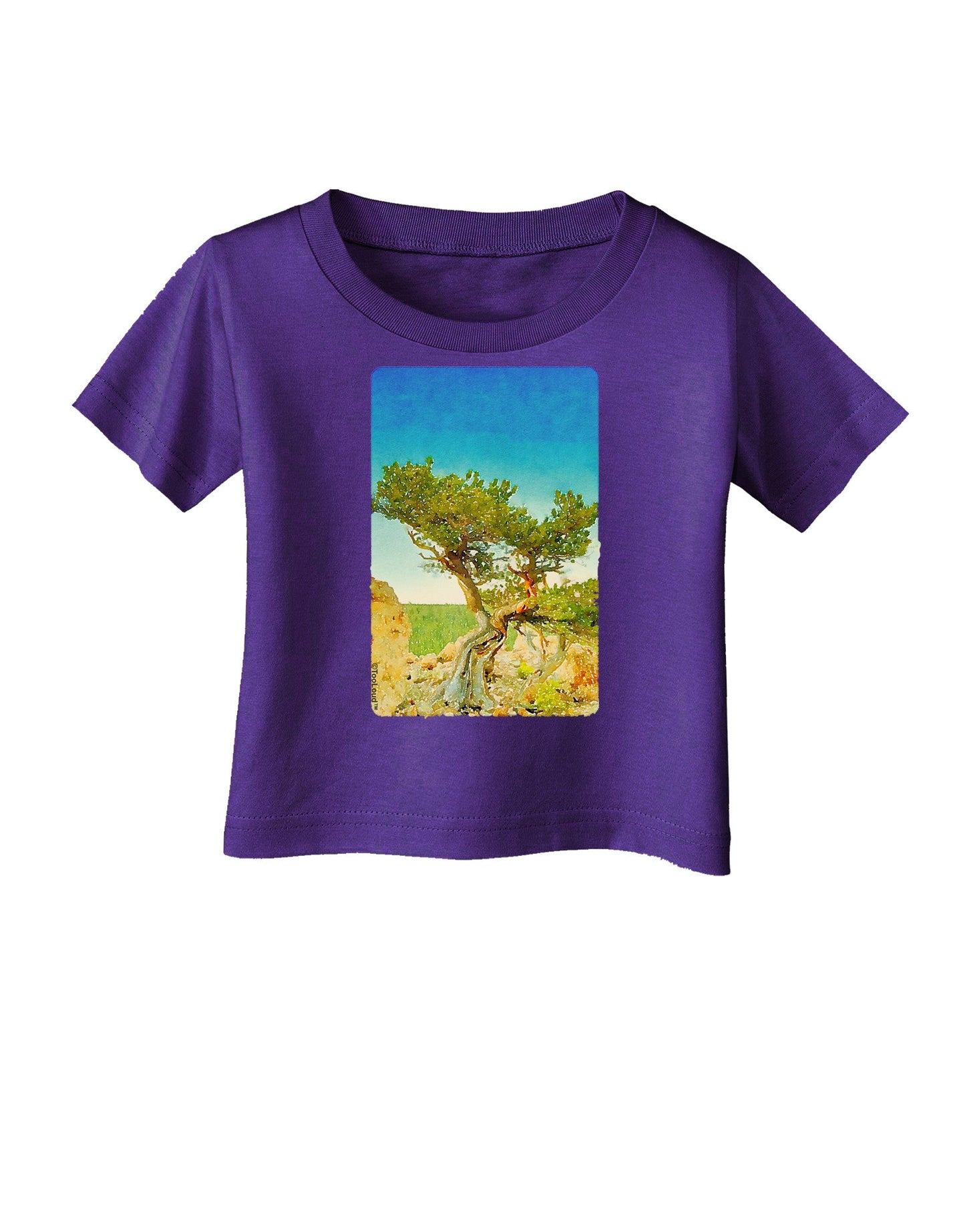 Colorado Tree Watercolor Infant T-Shirt Dark-Infant T-Shirt-TooLoud-Purple-06-Months-Davson Sales