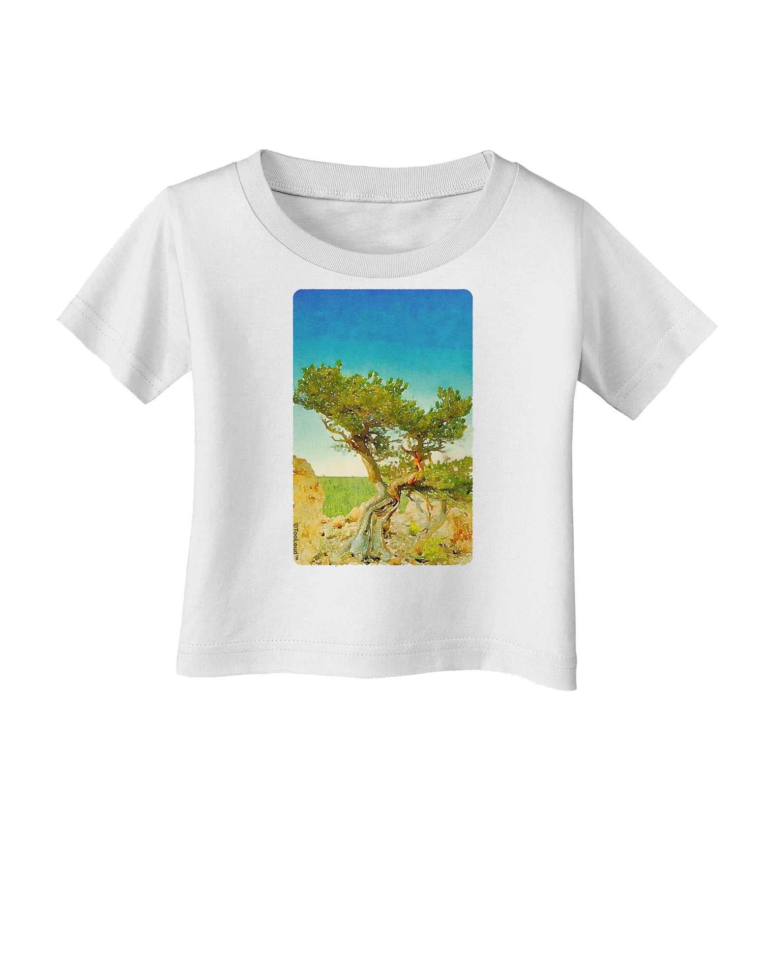 Colorado Tree Watercolor Infant T-Shirt-Infant T-Shirt-TooLoud-White-06-Months-Davson Sales