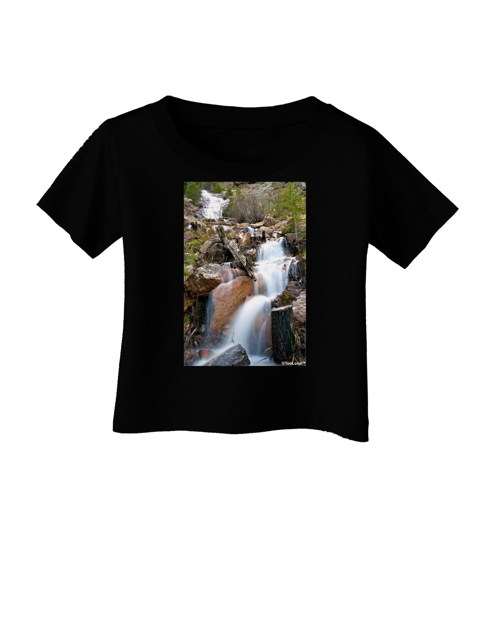 Colorado Waterfall Scene Infant T-Shirt Dark-Infant T-Shirt-TooLoud-Black-06-Months-Davson Sales