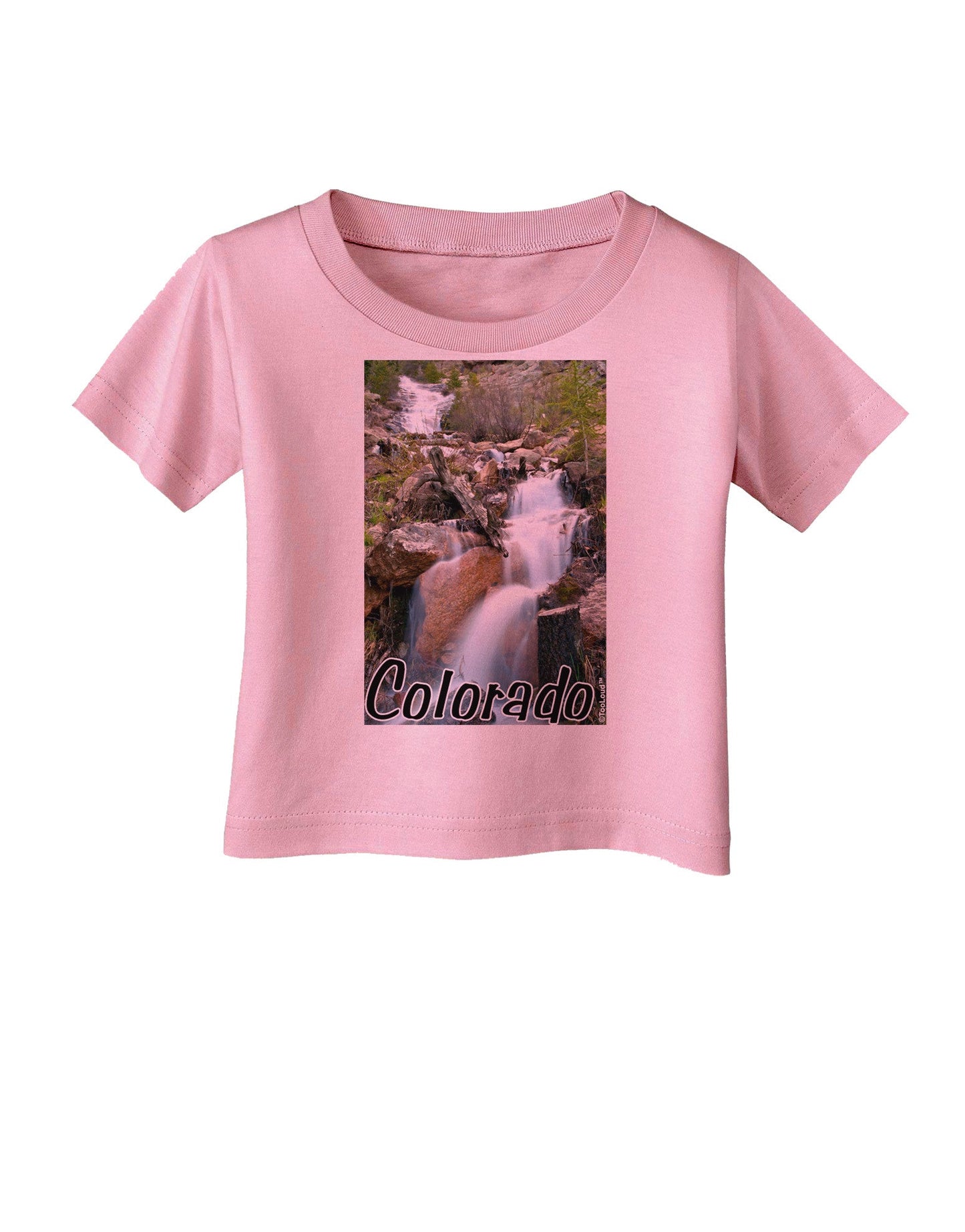 Colorado Waterfall Scene Text Infant T-Shirt-Infant T-Shirt-TooLoud-Candy-Pink-06-Months-Davson Sales