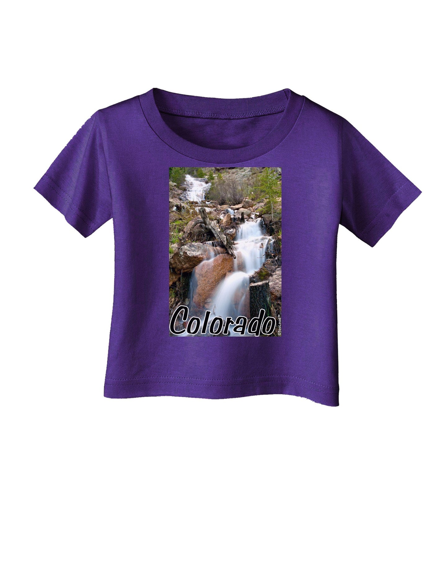 Colorado Waterfall Scene Text Infant T-Shirt Dark-Infant T-Shirt-TooLoud-Purple-06-Months-Davson Sales