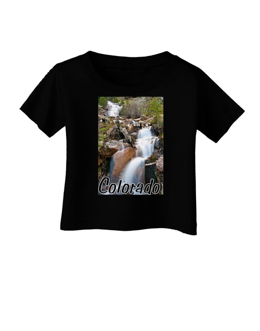 Colorado Waterfall Scene Text Infant T-Shirt Dark-Infant T-Shirt-TooLoud-Black-06-Months-Davson Sales