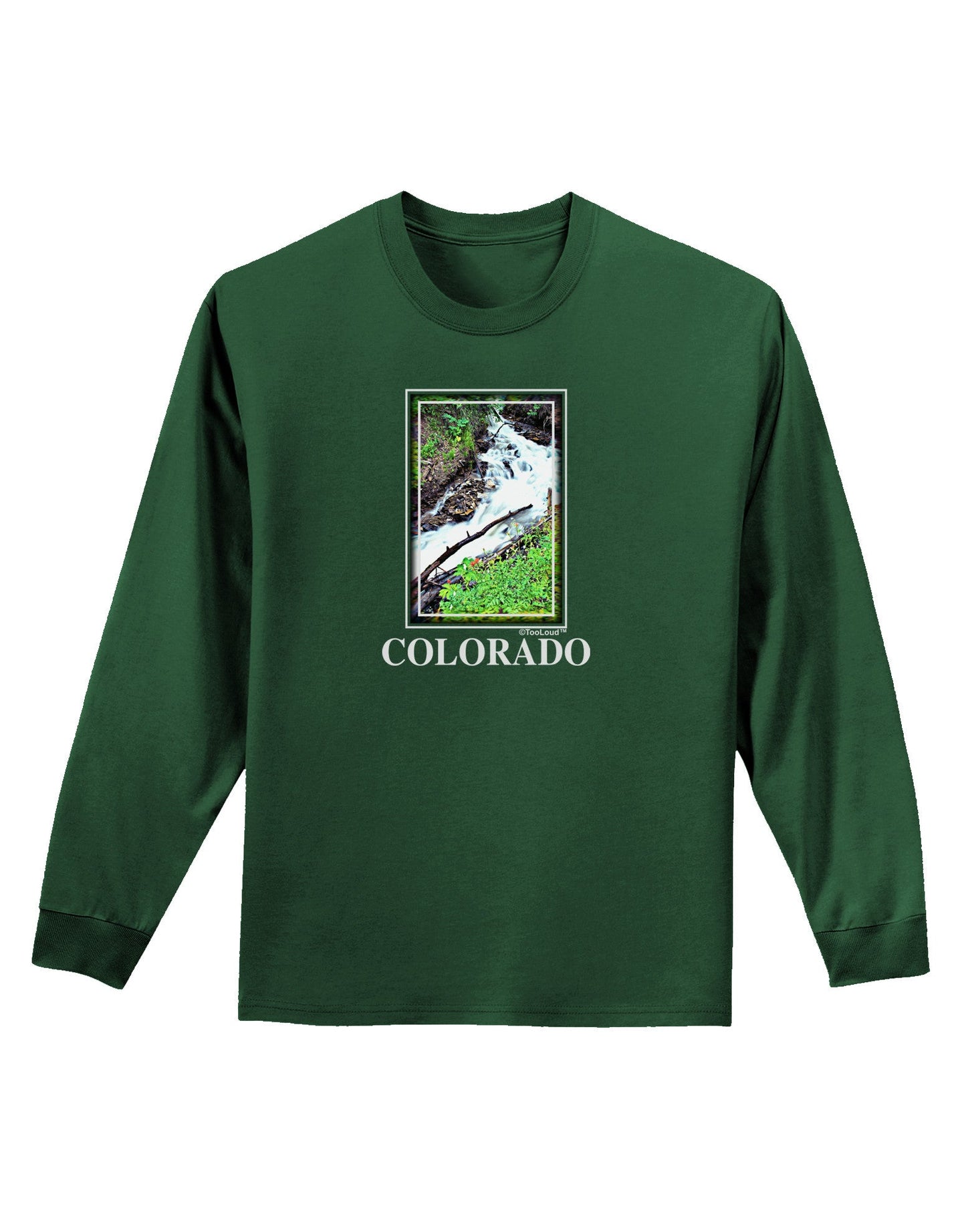 Colorado White River Text Adult Long Sleeve Dark T-Shirt-TooLoud-Dark-Green-Small-Davson Sales