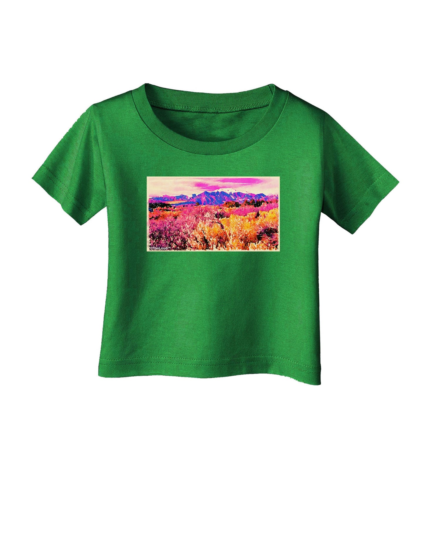 Colorful Colorado Mountains Infant T-Shirt Dark-Infant T-Shirt-TooLoud-Clover-Green-06-Months-Davson Sales