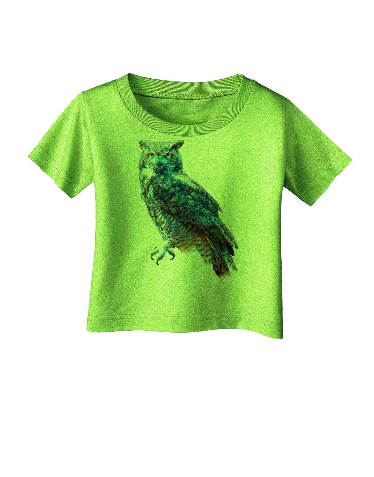 Colorful Great Horned Owl Infant T-Shirt-Infant T-Shirt-TooLoud-Lime-Green-06-Months-Davson Sales