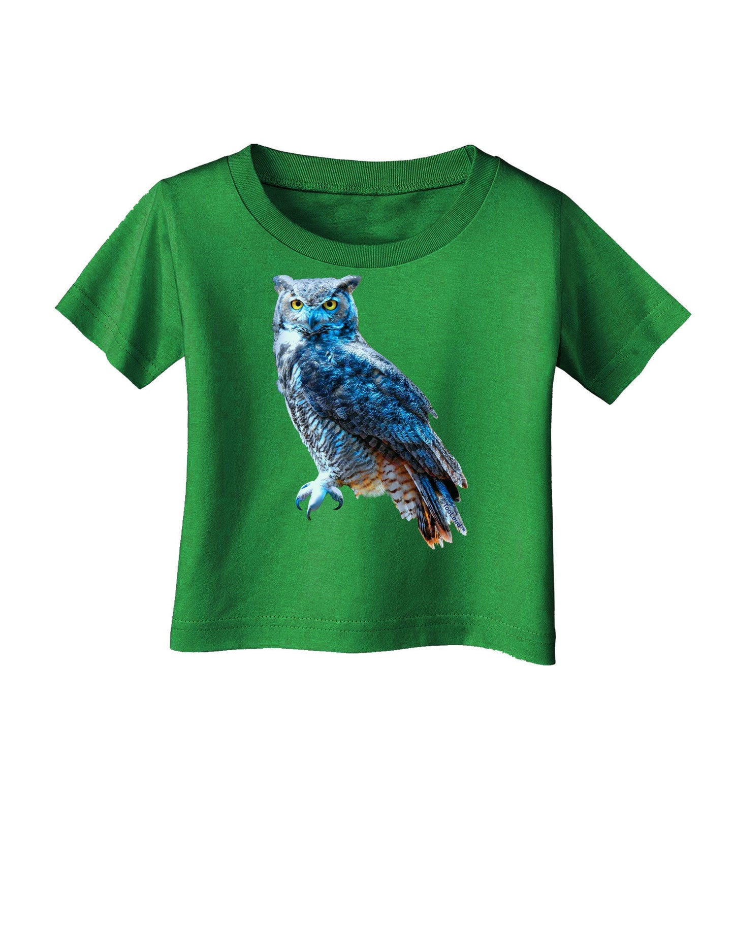 Colorful Great Horned Owl Infant T-Shirt Dark-Infant T-Shirt-TooLoud-Clover-Green-06-Months-Davson Sales