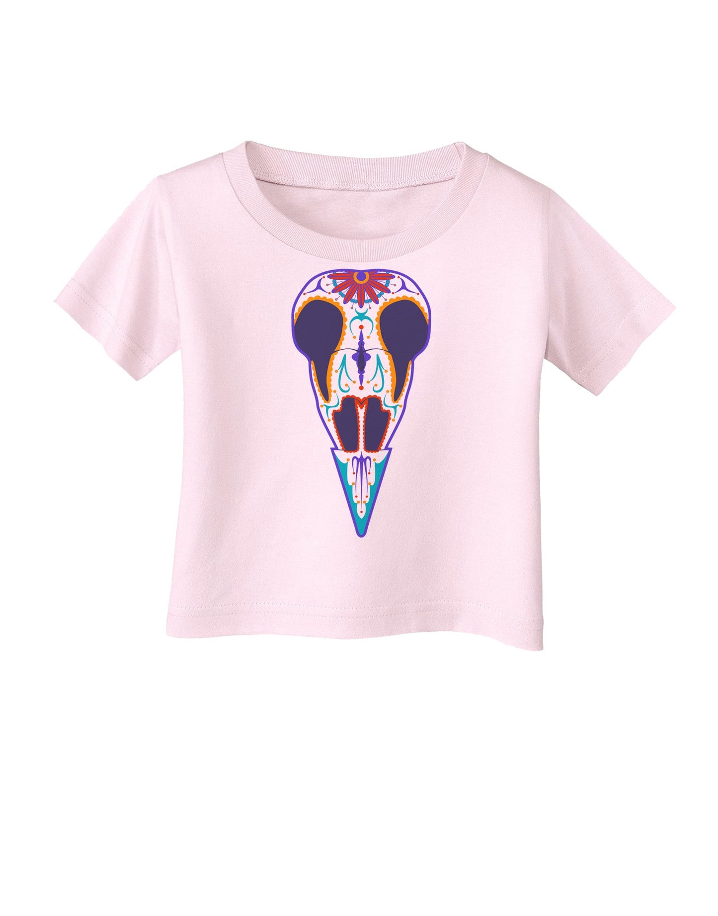 Colorful Mystic Bird Skull Calavera Day of the Dead Infant T-Shirt-Infant T-Shirt-TooLoud-Light-Pink-06-Months-Davson Sales