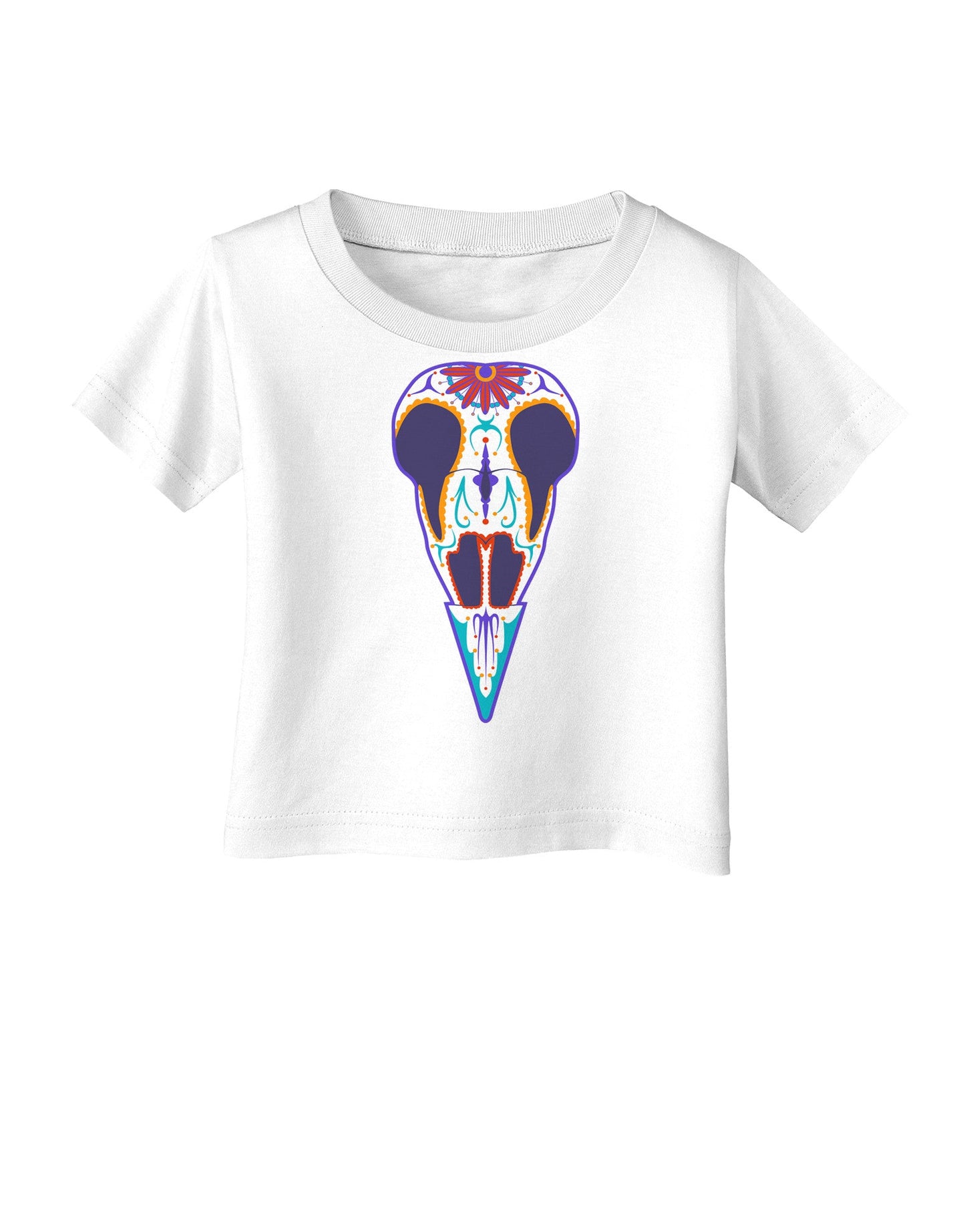 Colorful Mystic Bird Skull Calavera Day of the Dead Infant T-Shirt-Infant T-Shirt-TooLoud-White-06-Months-Davson Sales
