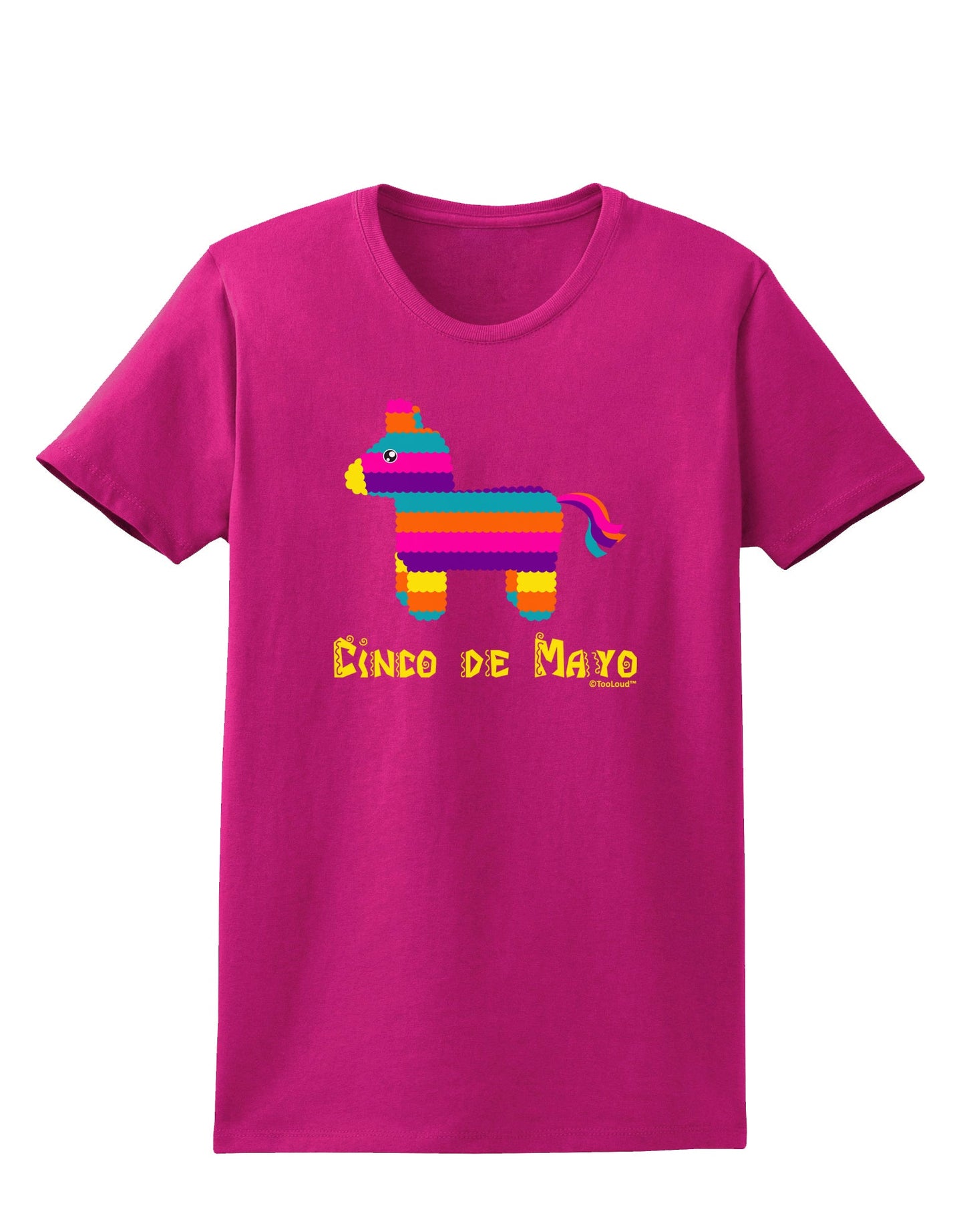 Colorful Pinata Design - Cinco de Mayo Womens Dark T-Shirt by TooLoud-Womens T-Shirt-TooLoud-Hot-Pink-Small-Davson Sales