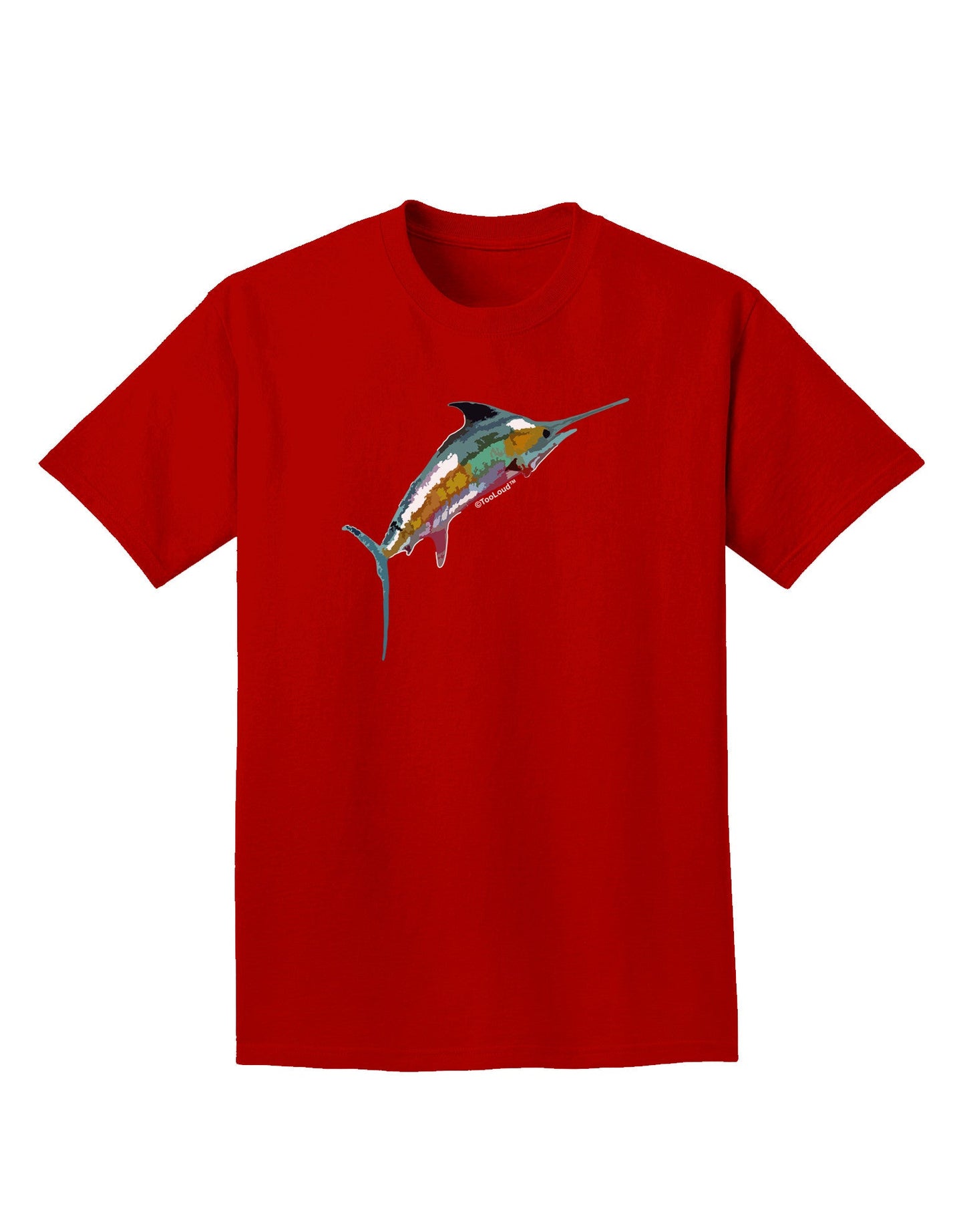 Colorful Vector Swordfish Adult Dark T-Shirt-Mens T-Shirt-TooLoud-Red-Small-Davson Sales