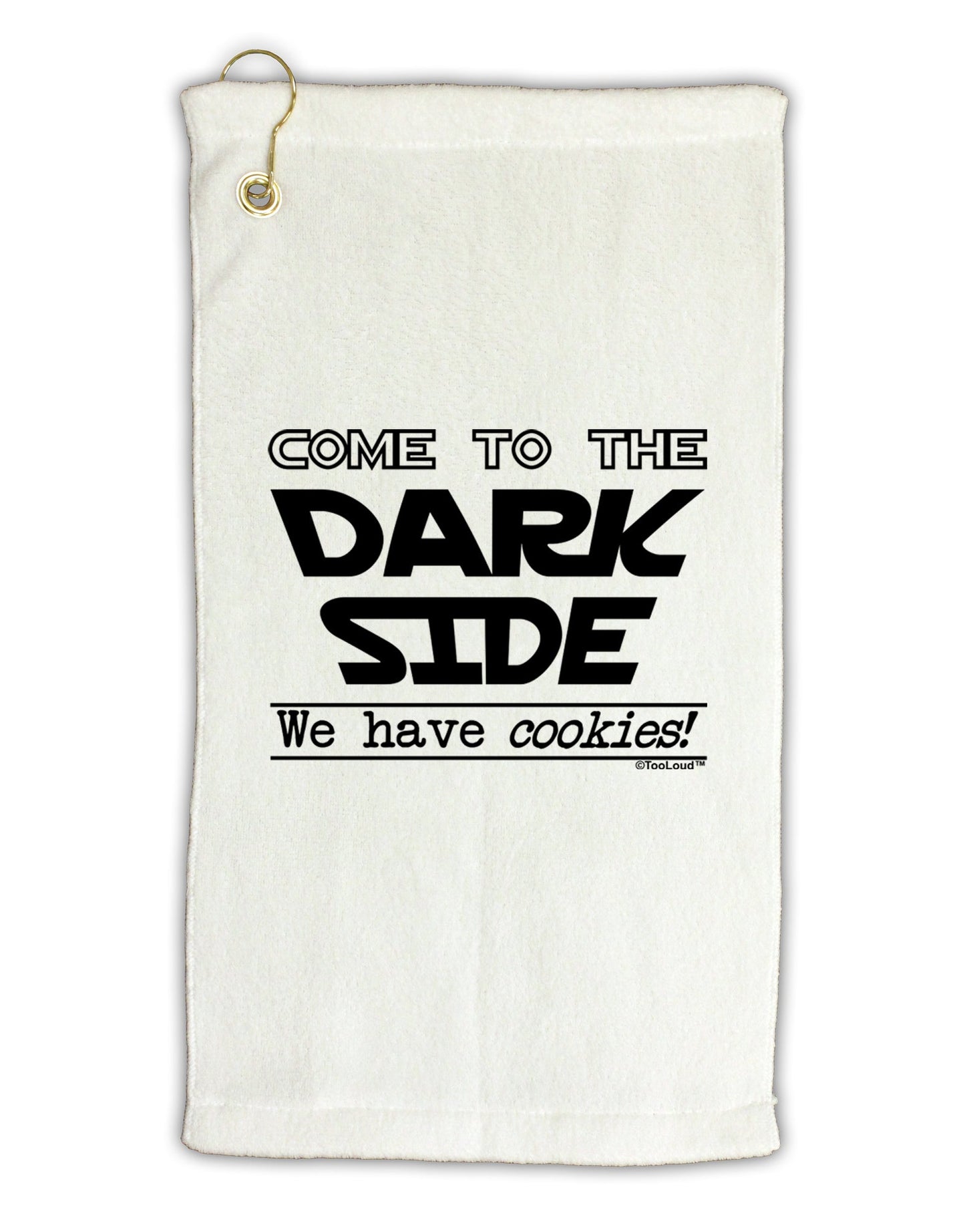 Come To The Dark Side - Cookies Micro Terry Gromet Golf Towel 16 x 25 inch by TooLoud-Golf Towel-TooLoud-White-Davson Sales