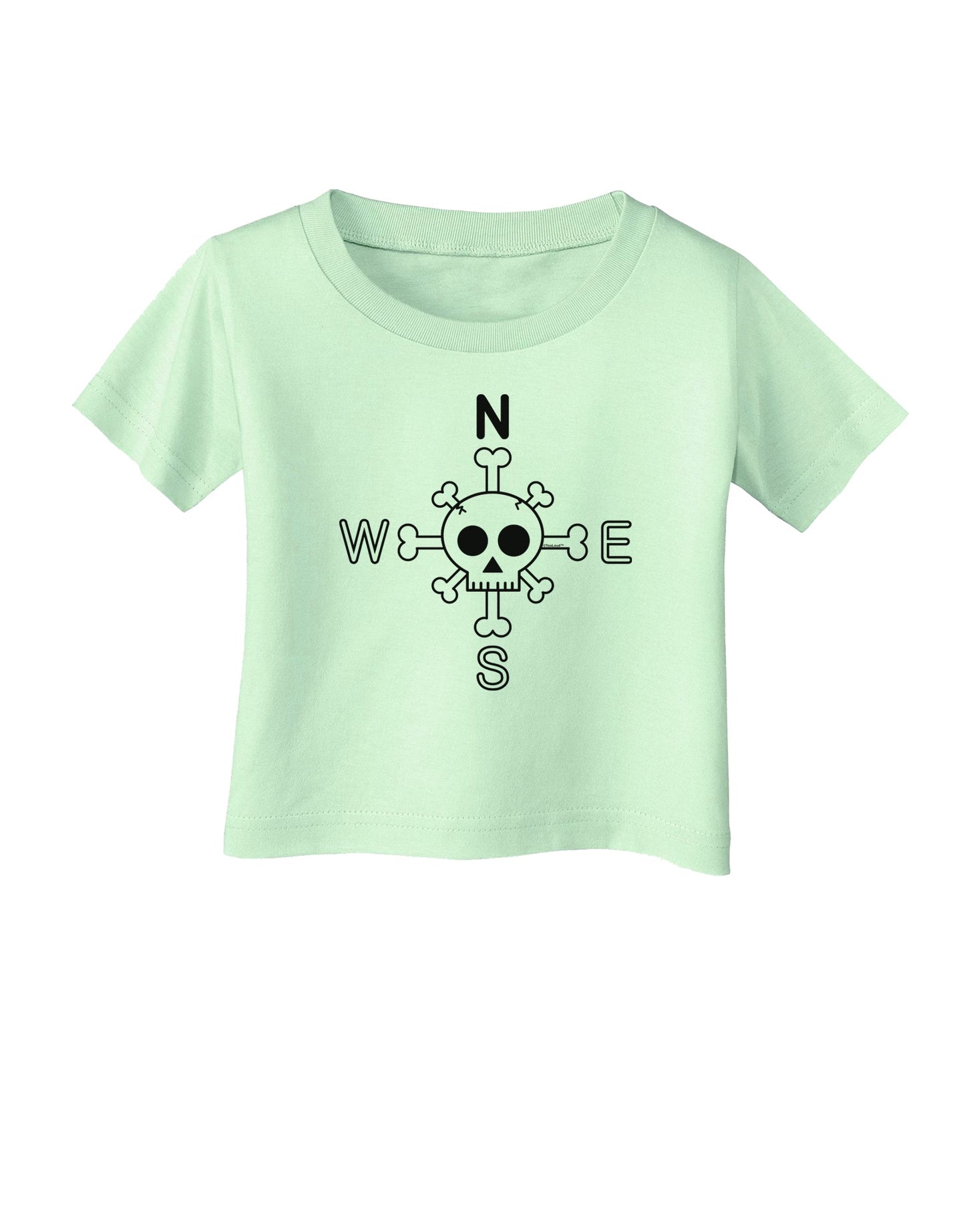 Compass Rose - Skull and Crossbones Infant T-Shirt-Infant T-Shirt-TooLoud-Light-Green-06-Months-Davson Sales