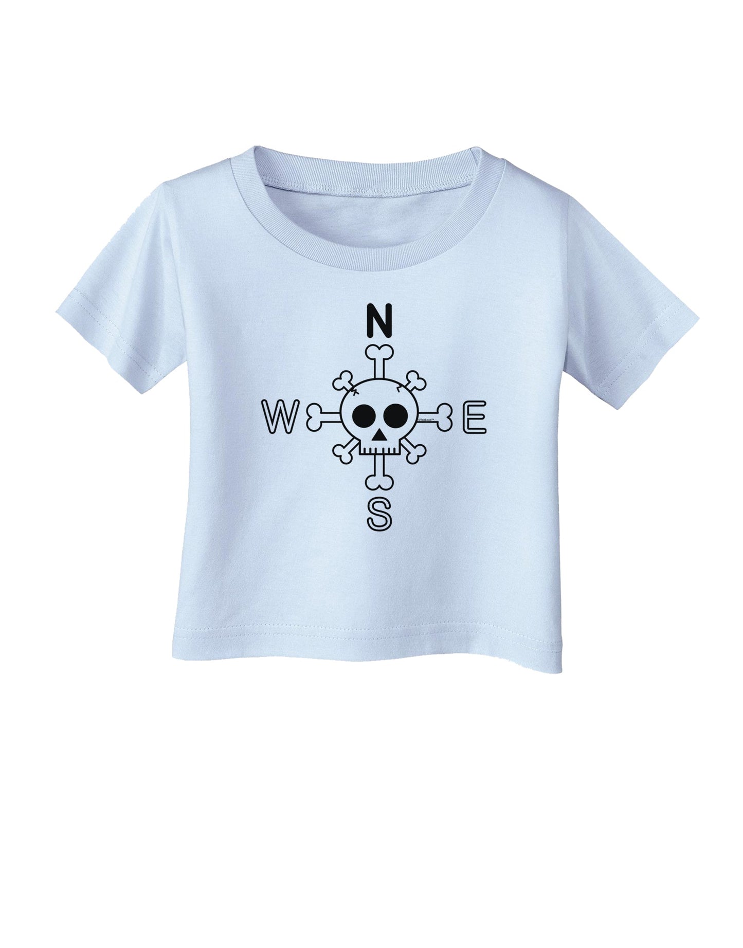 Compass Rose - Skull and Crossbones Infant T-Shirt-Infant T-Shirt-TooLoud-Light-Blue-06-Months-Davson Sales
