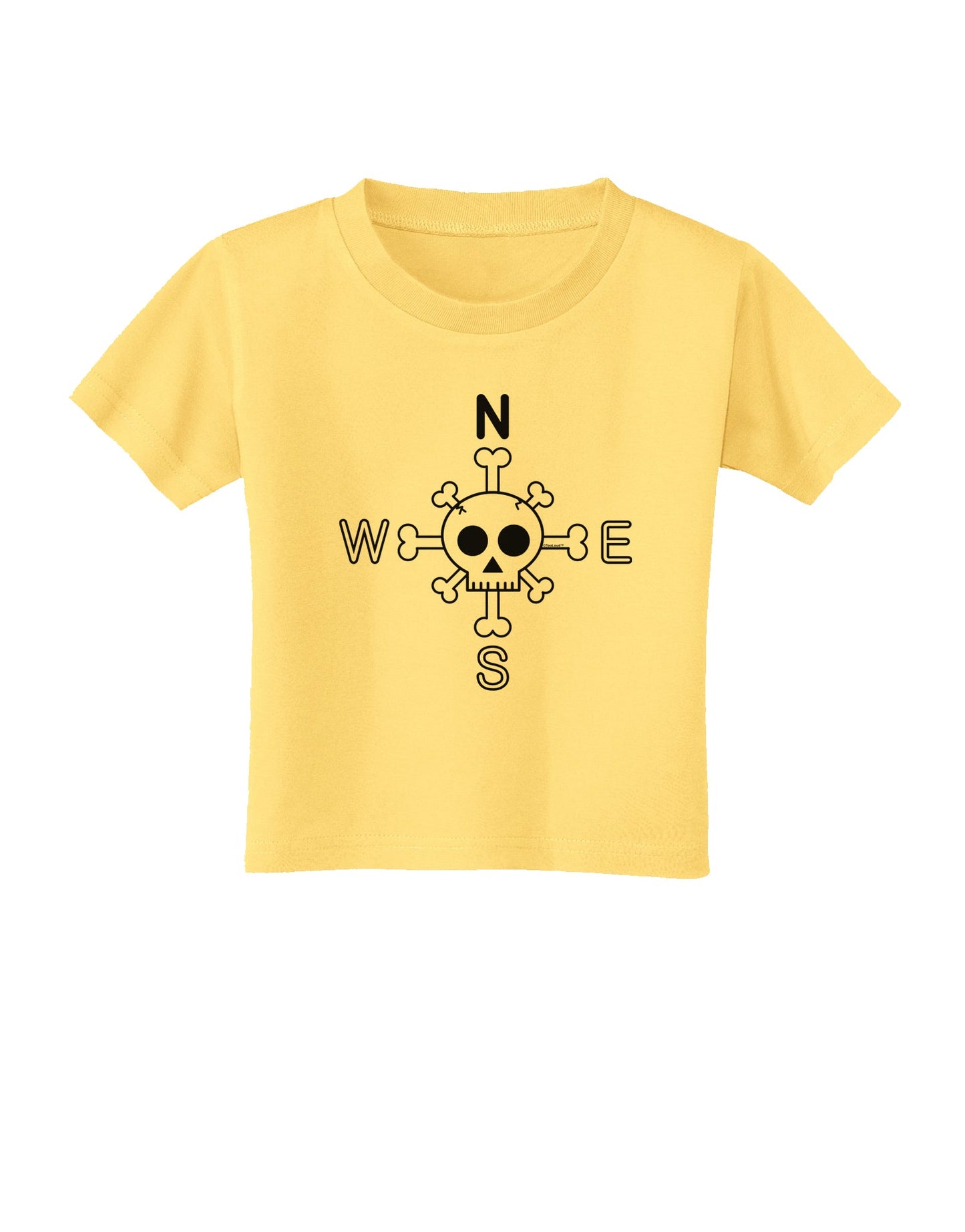 Compass Rose - Skull and Crossbones Toddler T-Shirt-Toddler T-Shirt-TooLoud-Daffodil-Yellow-2T-Davson Sales
