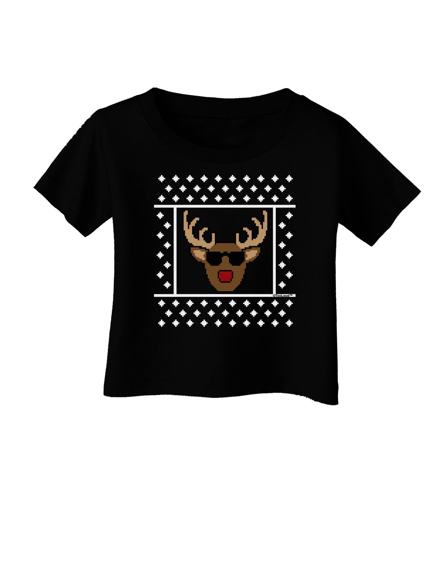 Cool Rudolph Sweater Infant T-Shirt Dark-Infant T-Shirt-TooLoud-Black-06-Months-Davson Sales