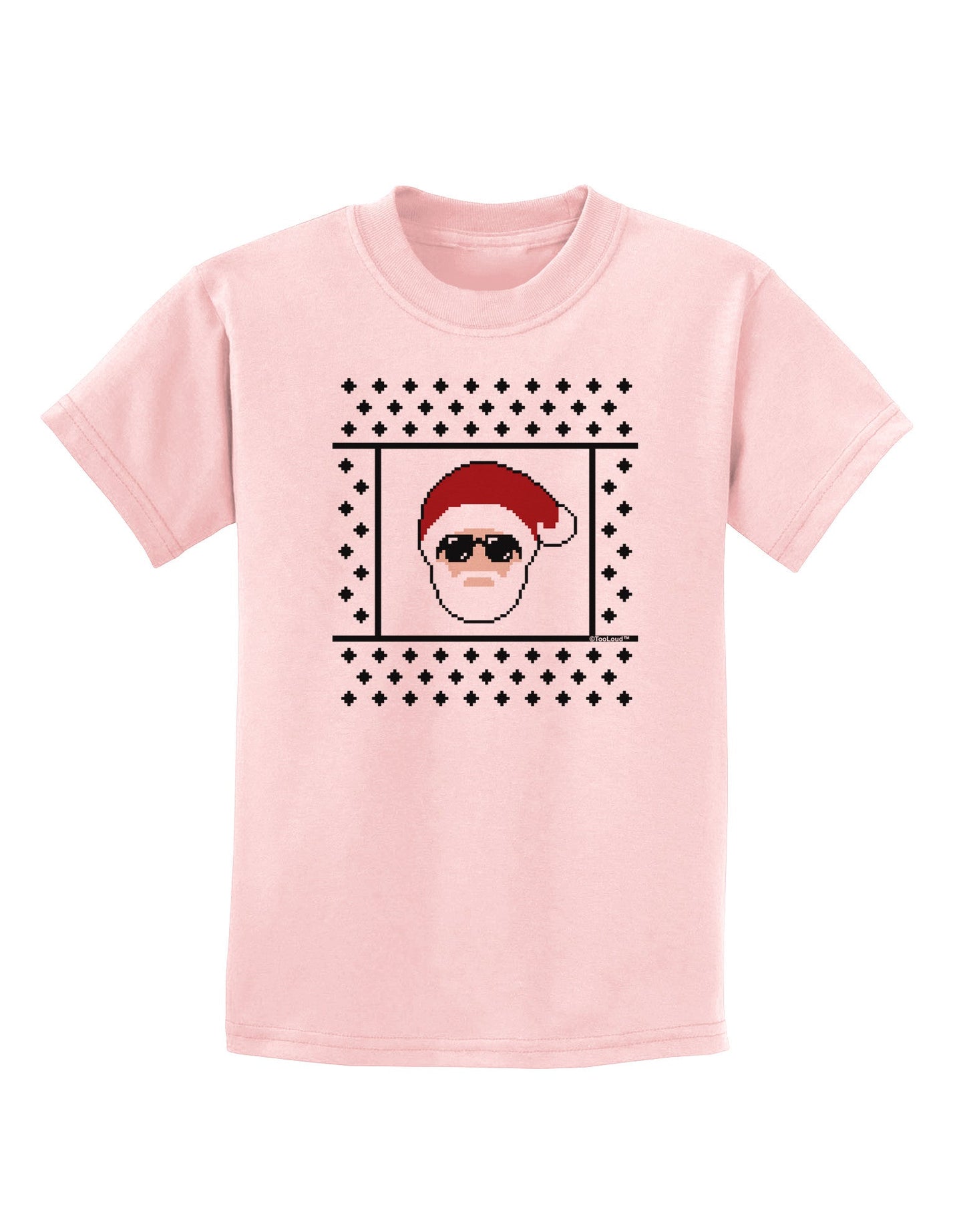 Cool Santa Christmas Sweater Childrens T-Shirt-Childrens T-Shirt-TooLoud-PalePink-X-Small-Davson Sales