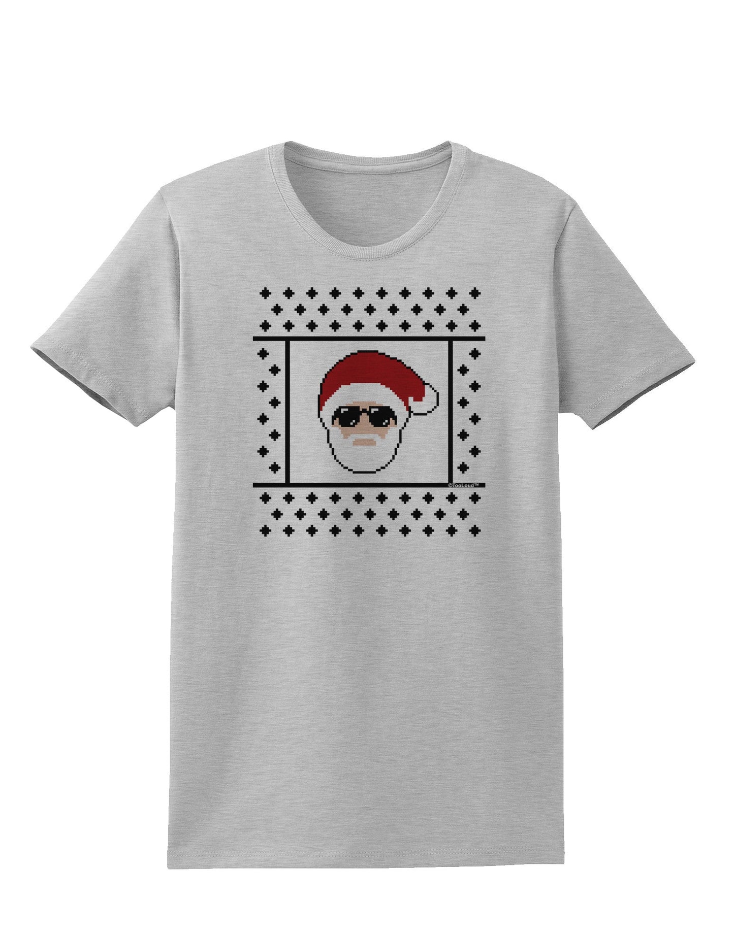 Cool Santa Christmas Sweater Womens T-Shirt-Womens T-Shirt-TooLoud-AshGray-X-Small-Davson Sales