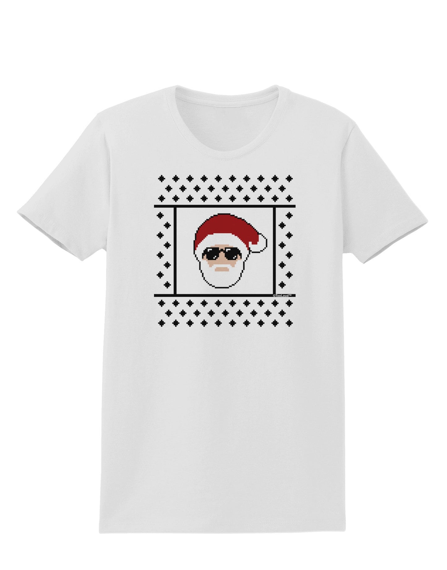 Cool Santa Christmas Sweater Womens T-Shirt-Womens T-Shirt-TooLoud-White-X-Small-Davson Sales