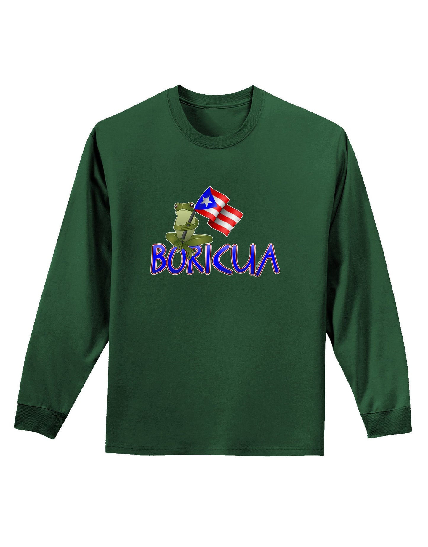 Coqui Boricua Adult Long Sleeve Dark T-Shirt-TooLoud-Dark-Green-Small-Davson Sales