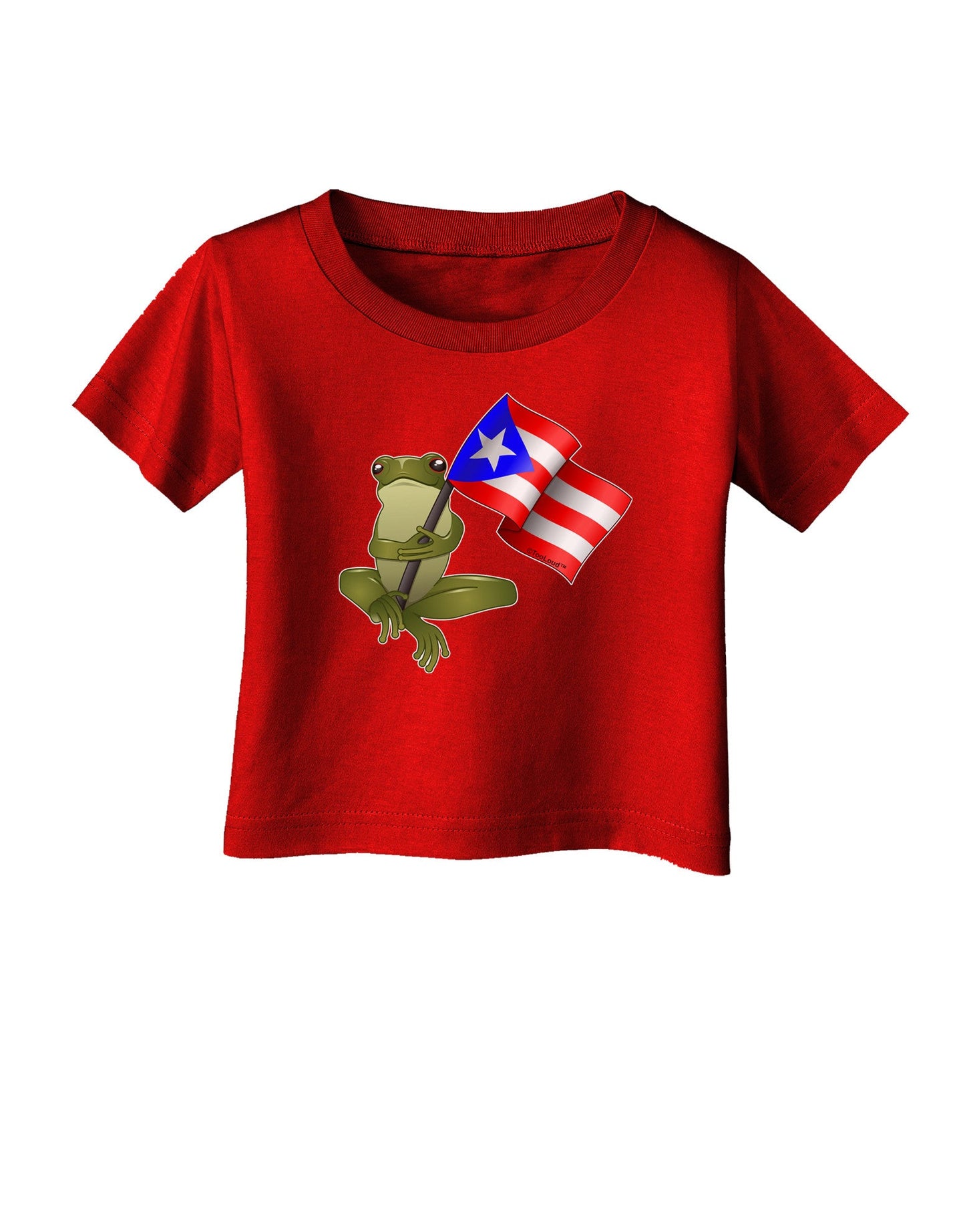 Coqui Holding Flag Infant T-Shirt Dark-Infant T-Shirt-TooLoud-Red-06-Months-Davson Sales